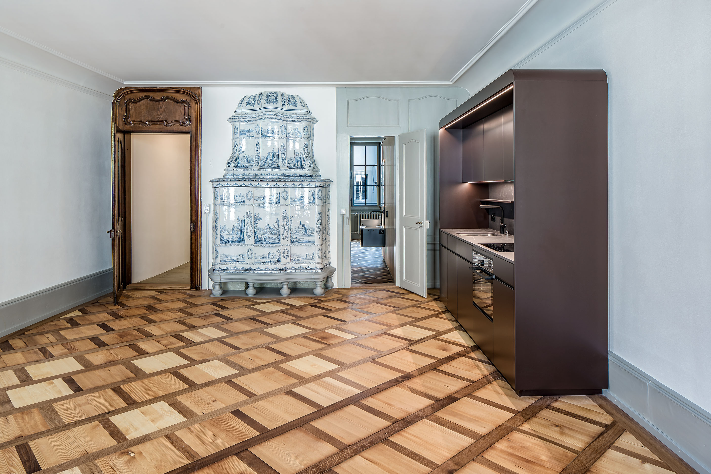 Wohnraum mit Küchenmöbel