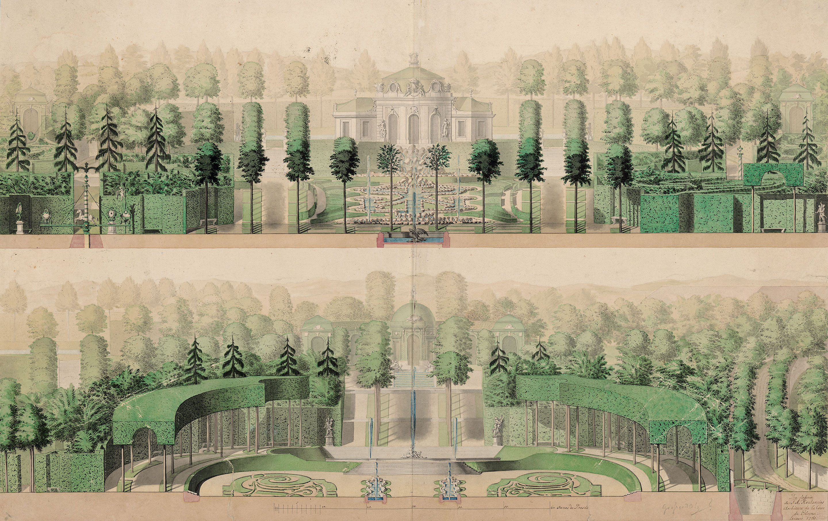 Friedrich August Krubsacius, Entwurf für einen unbekannten Garten, 1760