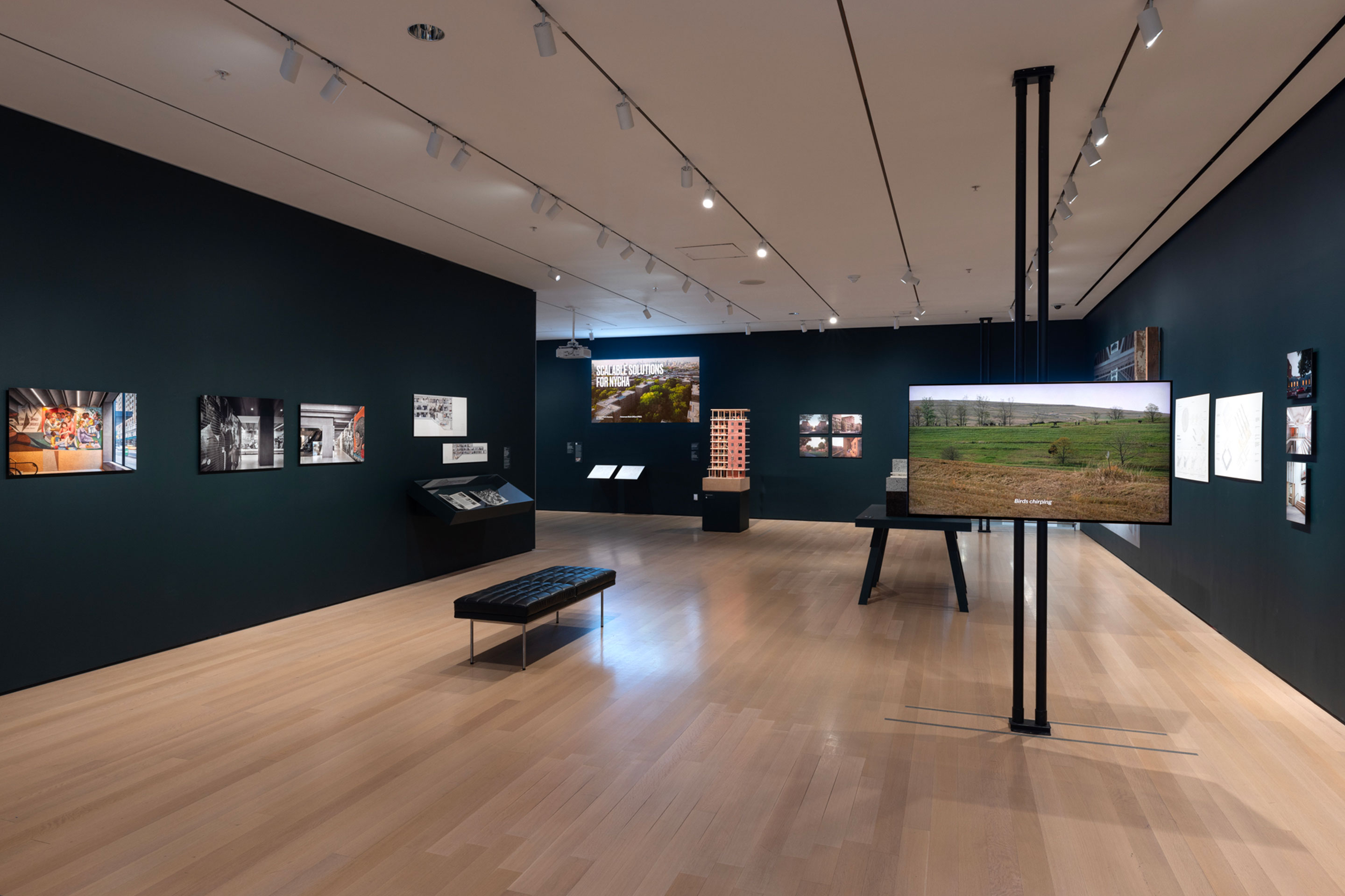 Installation view of Architecture Now: New York, New Publics, The Museum of Modern Art, New York, February 19 – July 29, 2023.