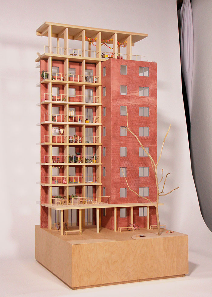 Scalable Solutions for NYCHA. 2022. Wood, plaster, paint, plastic, and museum board, 42 × 24 × 15″ (106.7 × 61 × 38.1 cm).