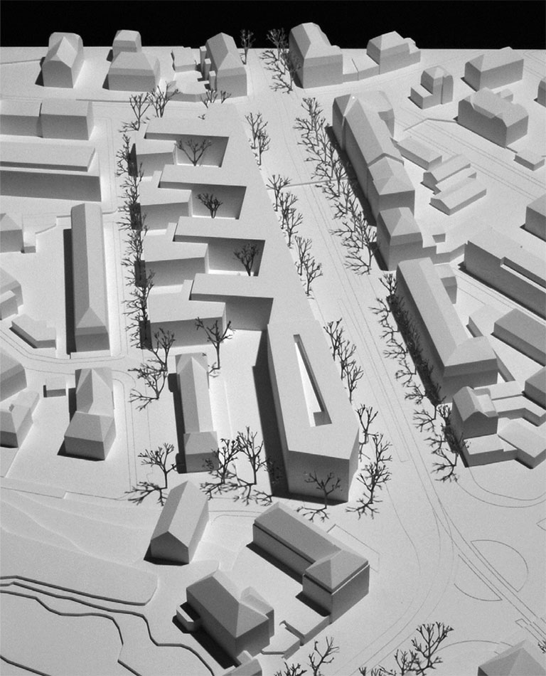 Modell des Wettbewerbsprojekts (Jurybericht Februar 2013).