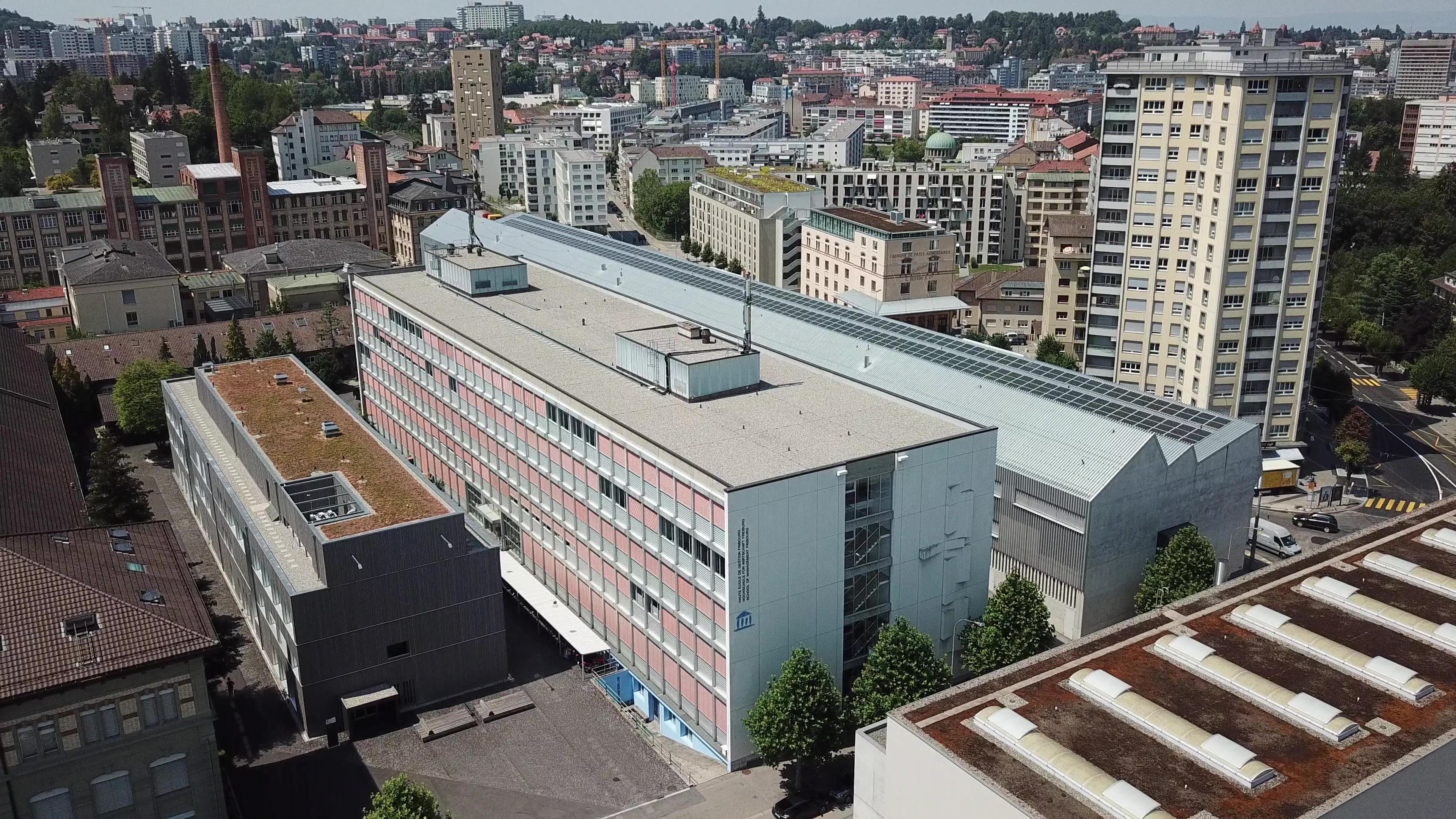 Vue actuelle de la Haute école de gestion Fribourg, 2023