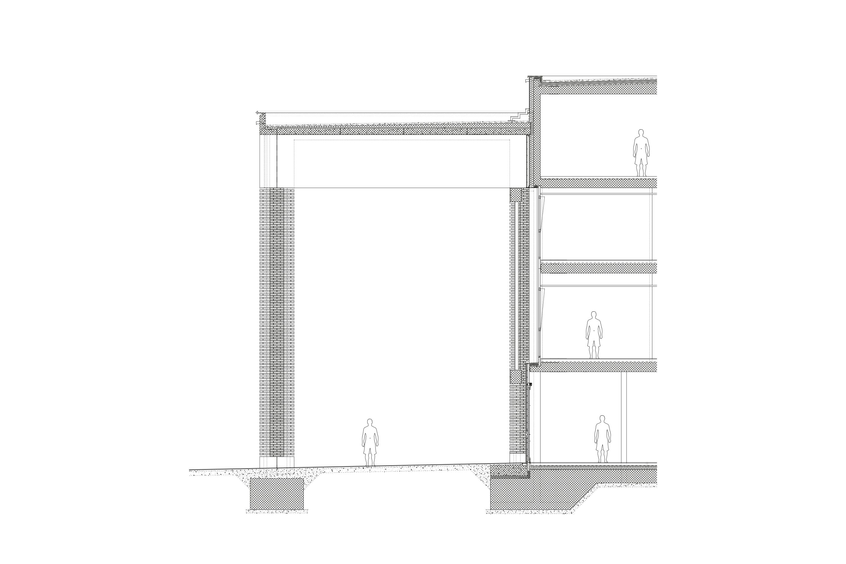 Sezione costruttiva edificio Brere.