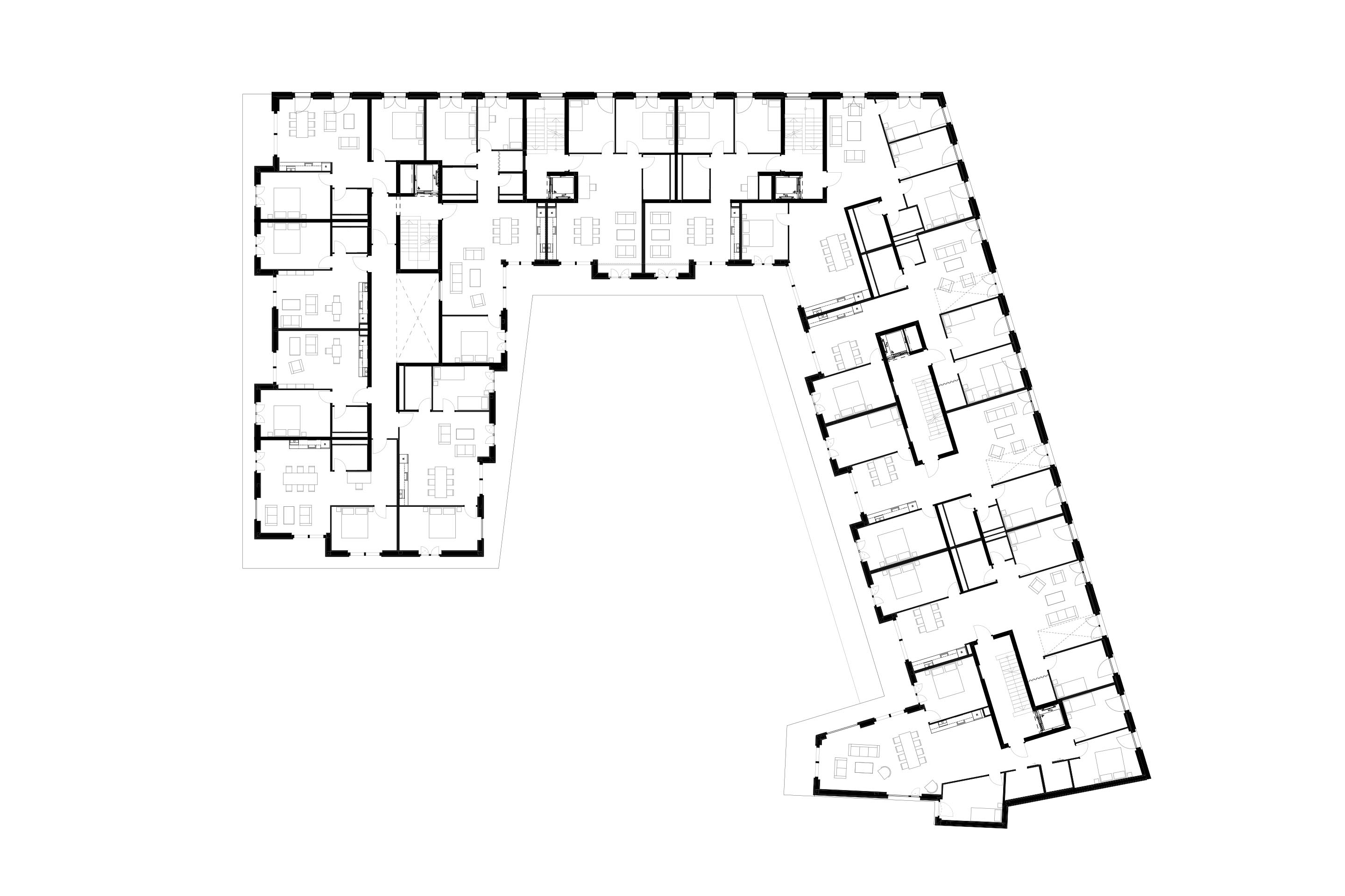 Niveaux 2-4: logements.