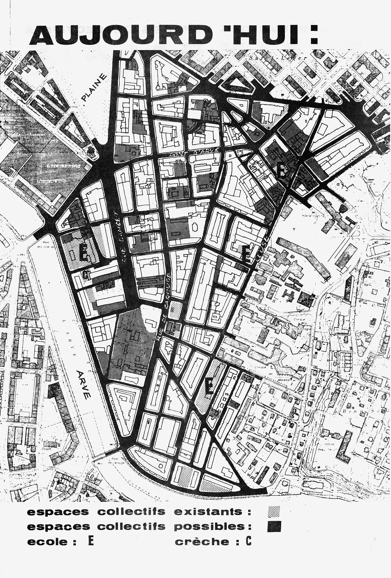 Tract «Le problème des espaces collectifs à Plainpalais, compte-rendu de l’action Butini».