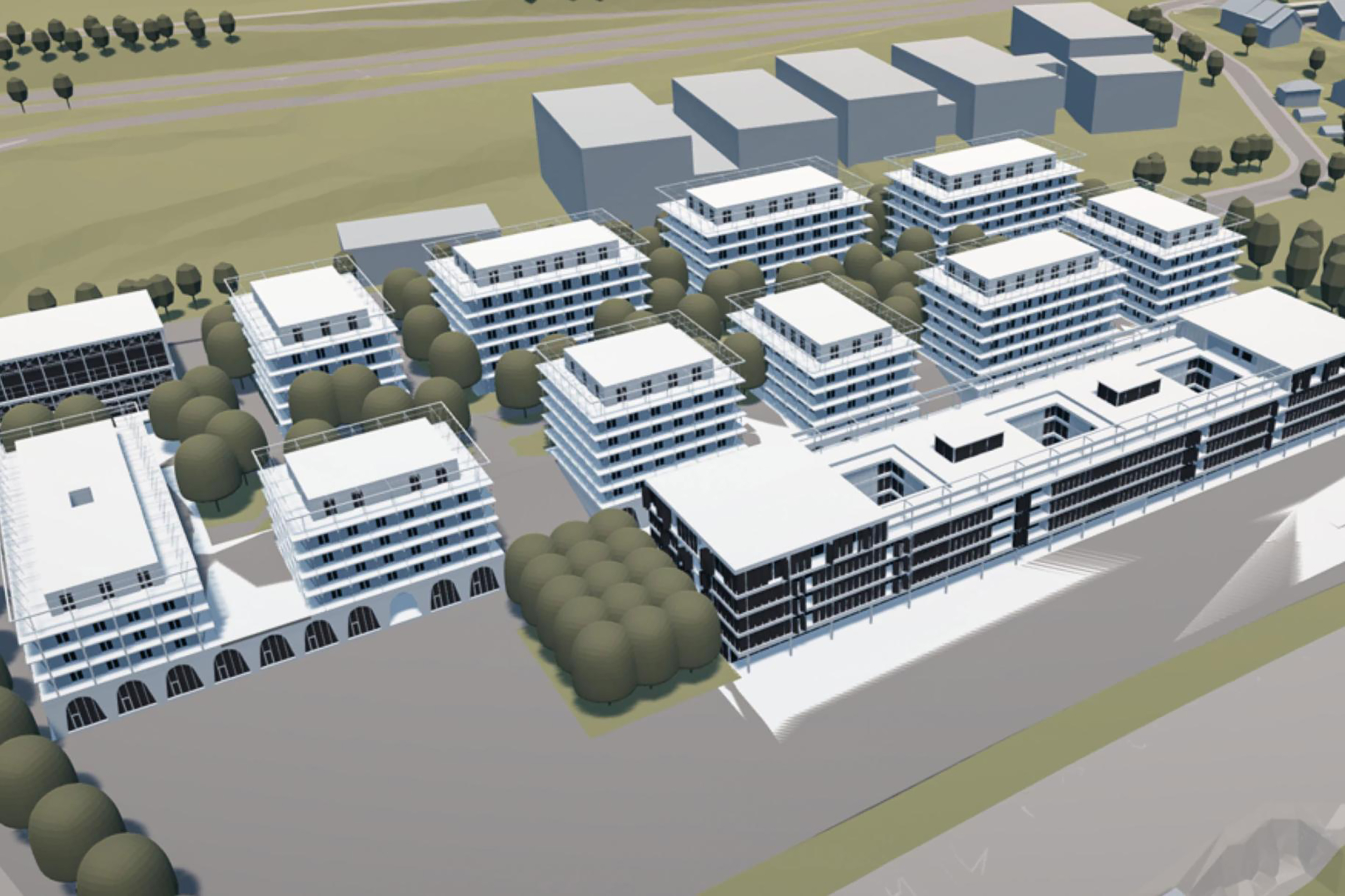 Modello digitale del progetto vincitore «un pour tous et tous dans le parc».