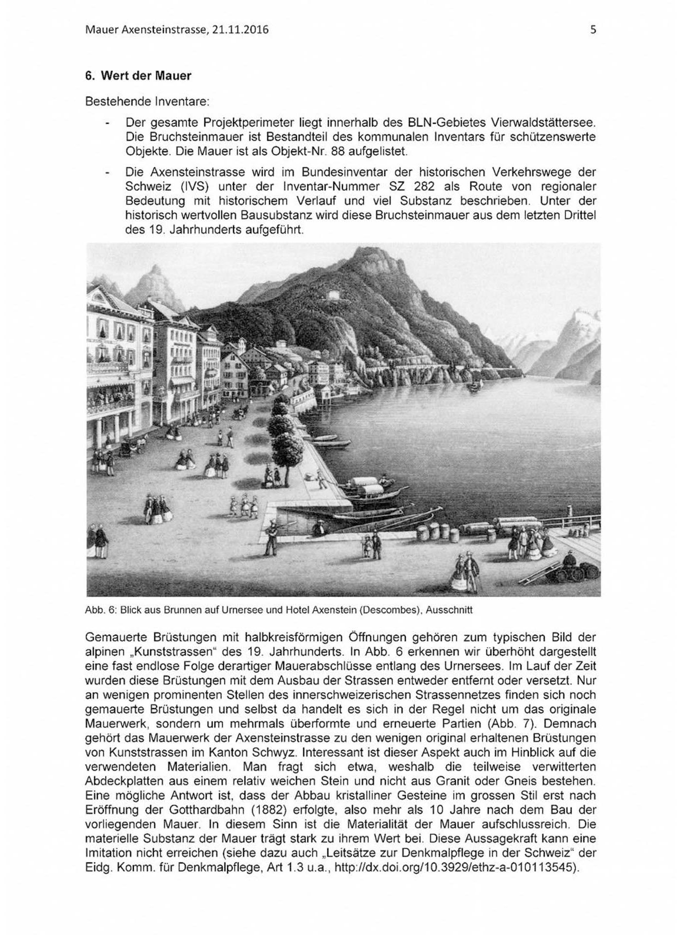 Estratto del libro di G. Descombes Von Morschach nach Brunnen. Weg der Schweiz – Die Genfer Strecke, Genève 1991.