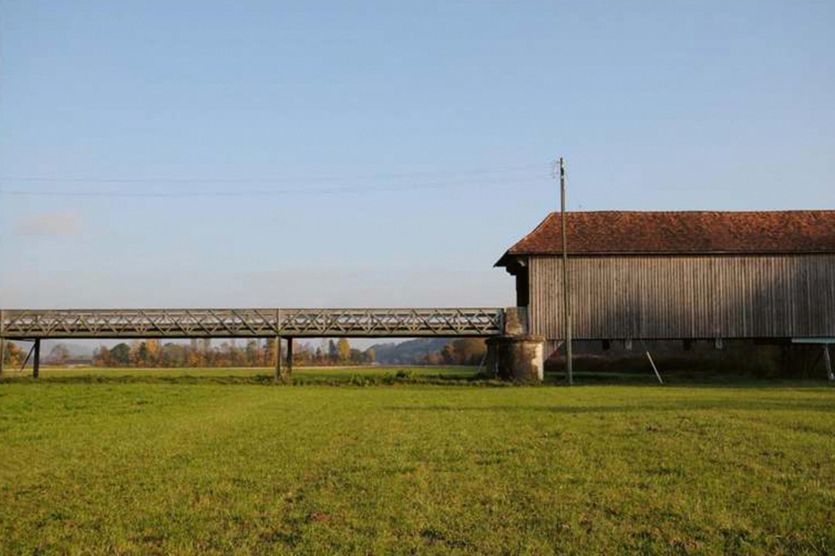 Ponte a tralicci e aste incrociate sulla Thur a Eschikofen.