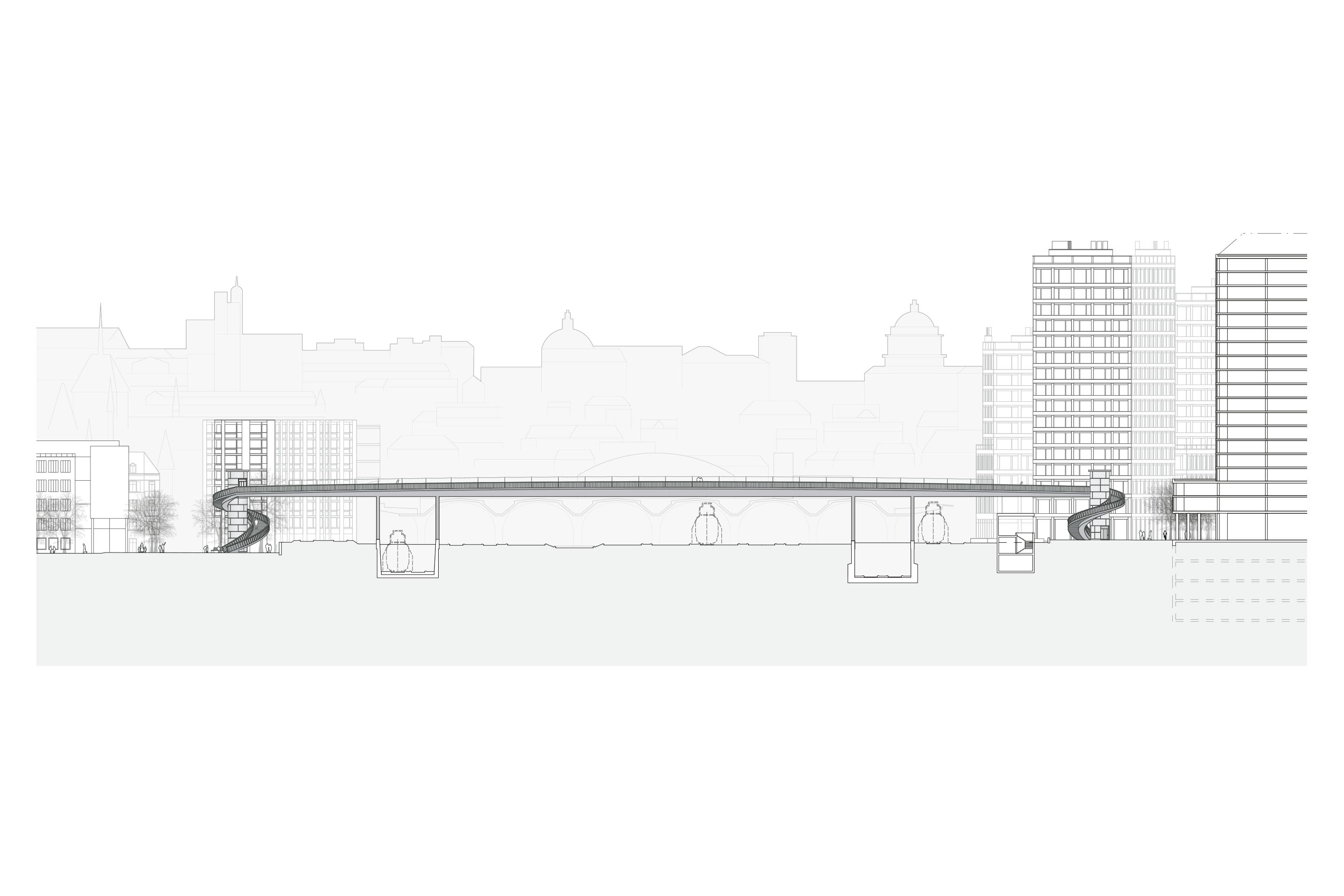 Vista verso la stazione ferroviaria.