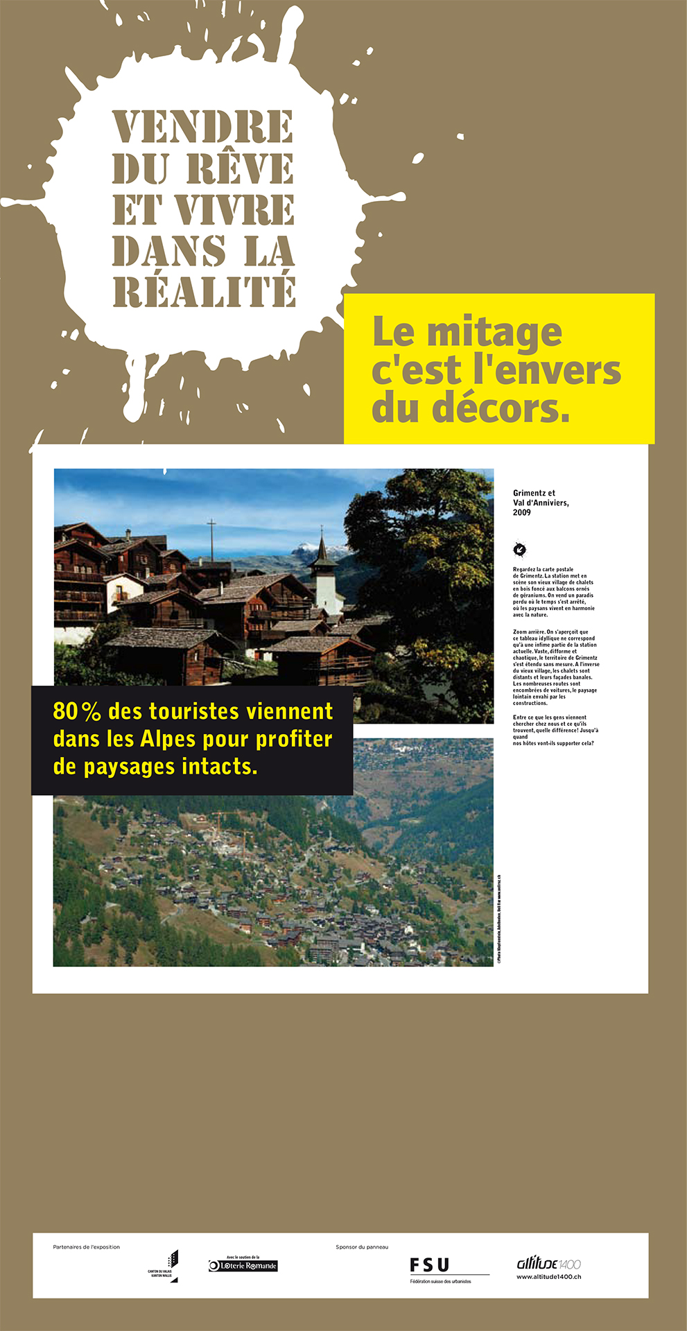 Poster de l’exposition itinérante «Valais mythique, Valais mité» réalisée en 2010 par l’association Altitude 1400.