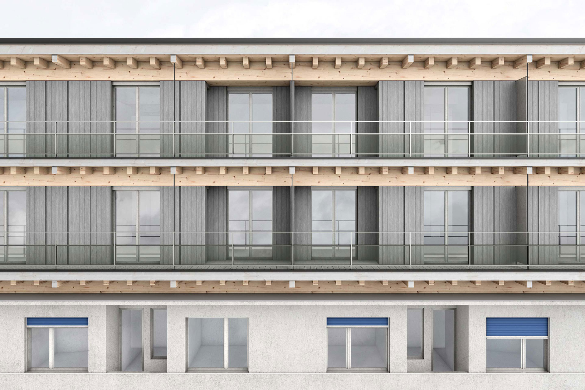 Élévation perspective de la surélévation.