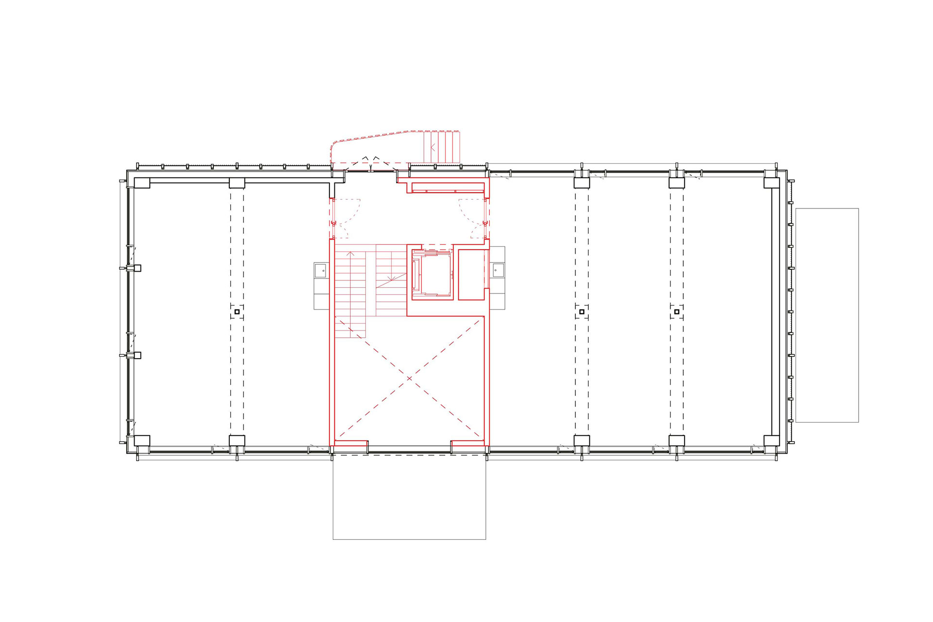 Plan du rez-de-chaussée supérieur.