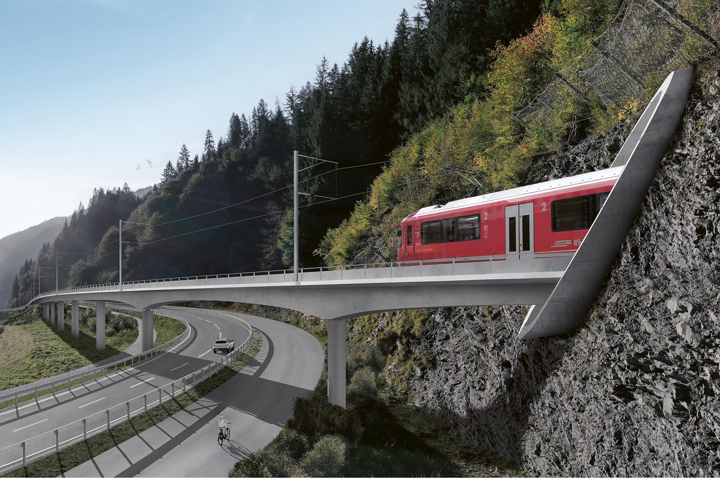 Acht Brücken, ein Wettbewerb Kunstbauten Bereich Äuli–Dalvazza