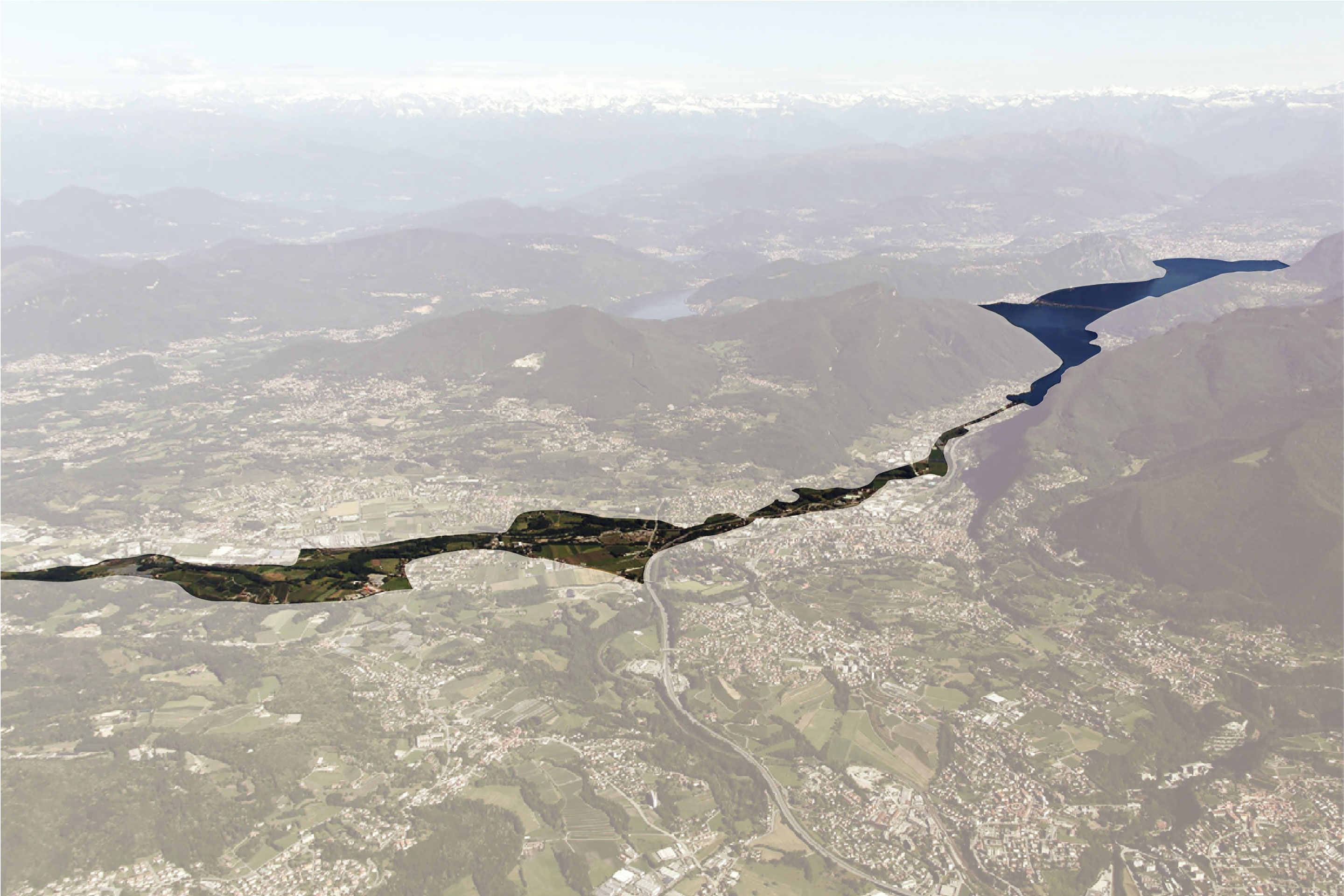 Ortofoto con il perimetro del Parco