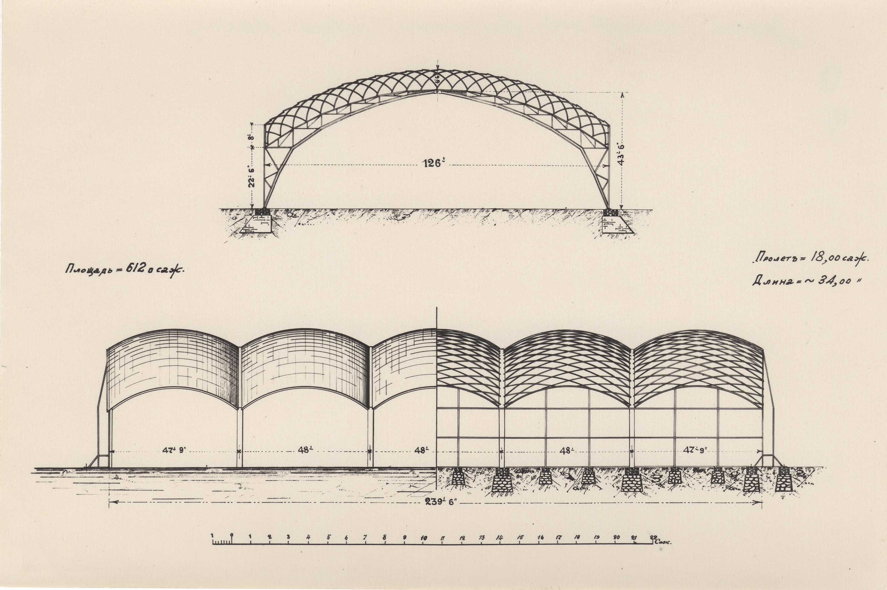 Laminatoio di Vyksa, guscio reticolare a doppia curvatura.