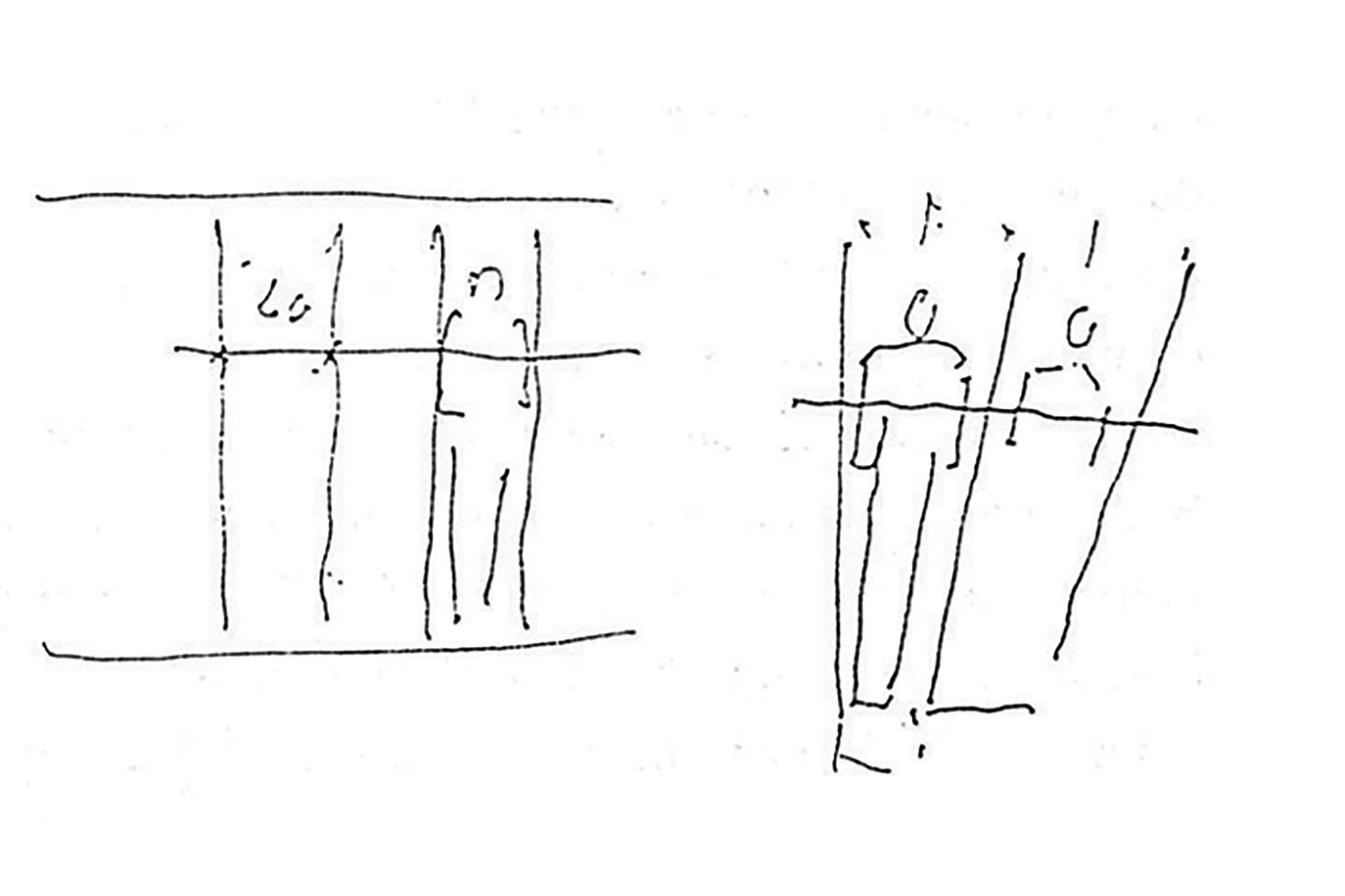 Croquis de concept des dimensions du couchage.