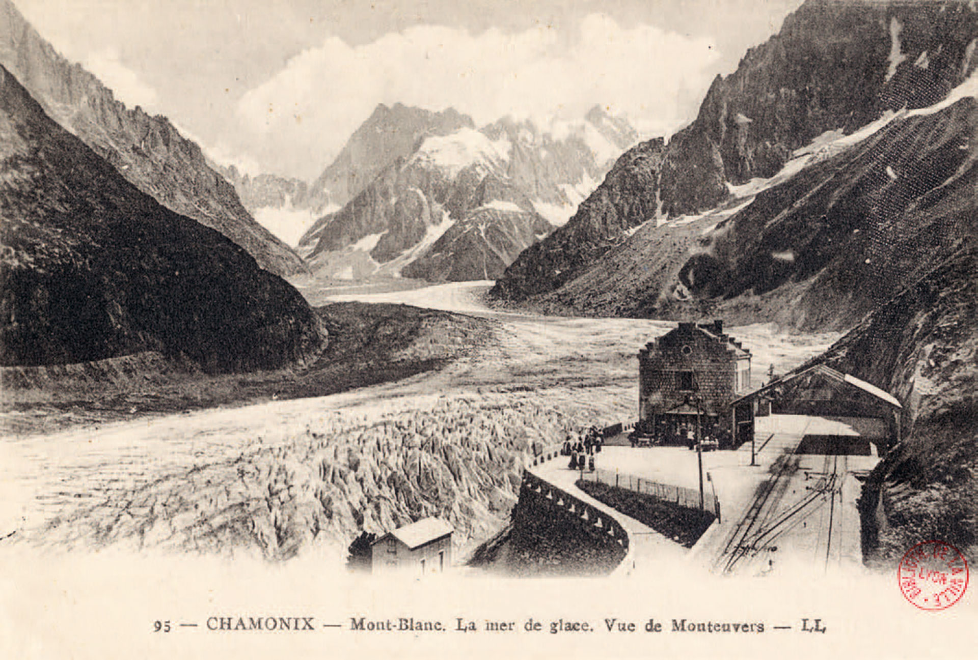 Mer de Glace et Montenvers au début du 20e siècle.