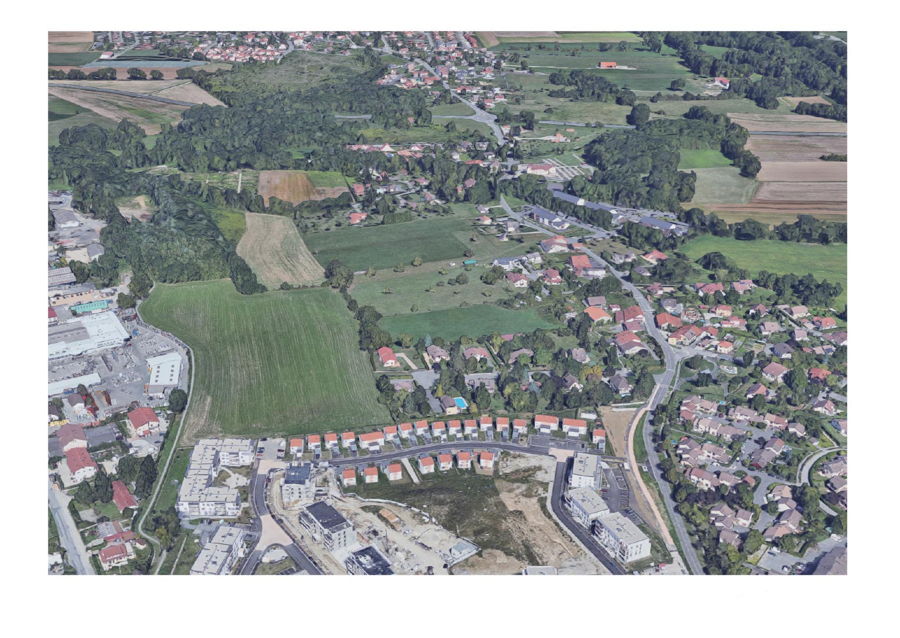 Vue du ciel du secteur Pouilly concerné par une OAP qui prévoit la construction de 600 logements