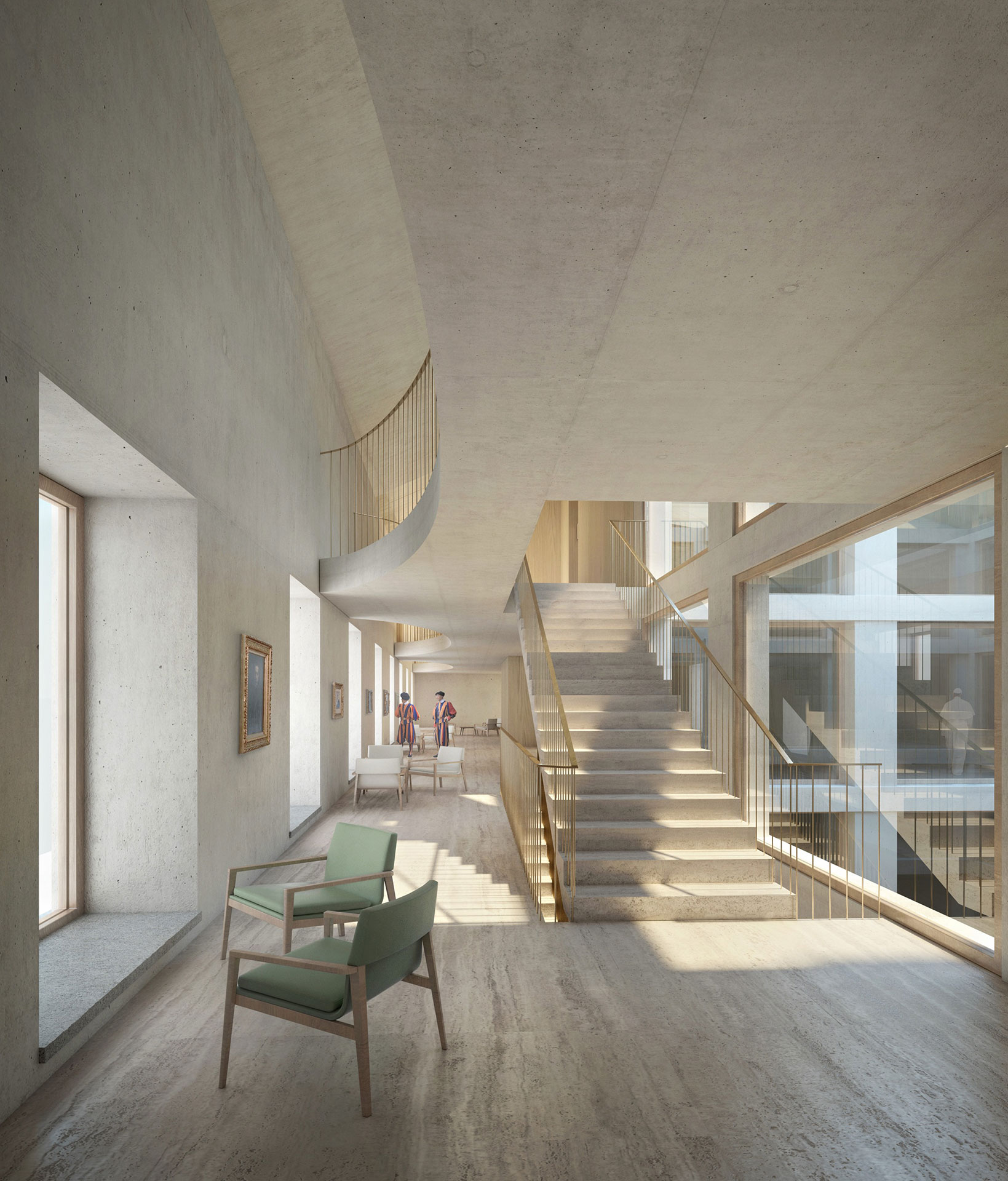 Nuova sede della Guardia pontificia. Corridoio.