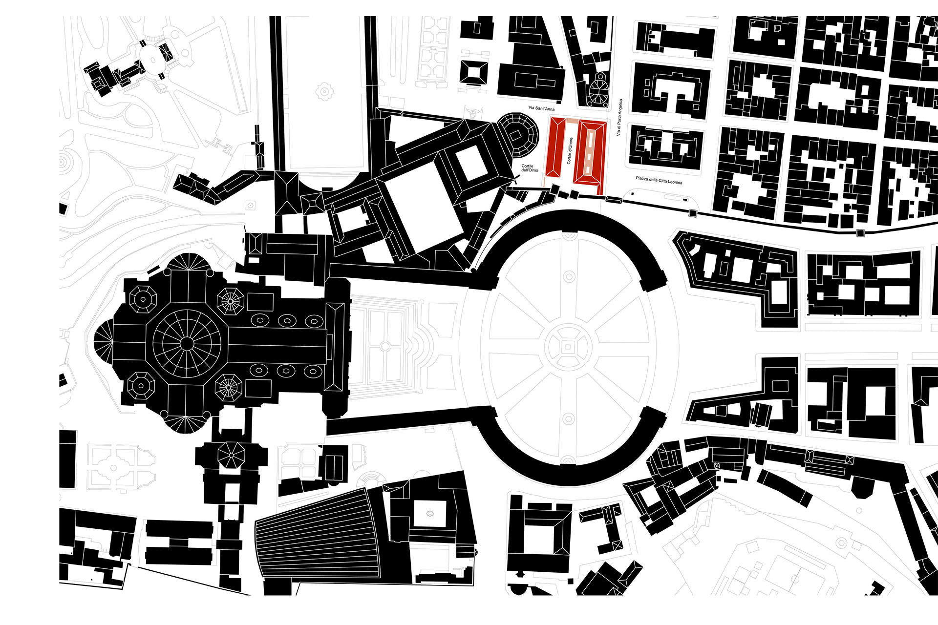 Nuova sede della Guardia pontificia. Planimetria di progetto.