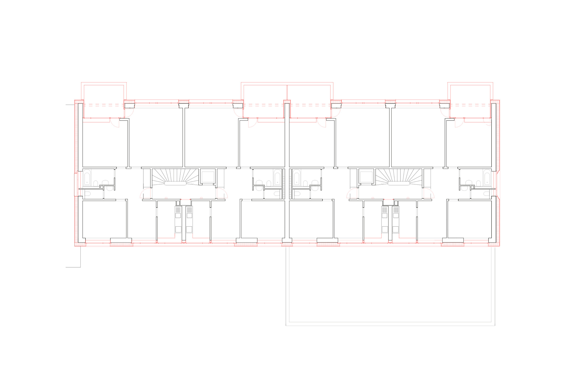 Die Aussenhülle wird komplett ersetzt, in Richtung Zoo erweitern neue Balkone den Wohnraum. Grundriss.