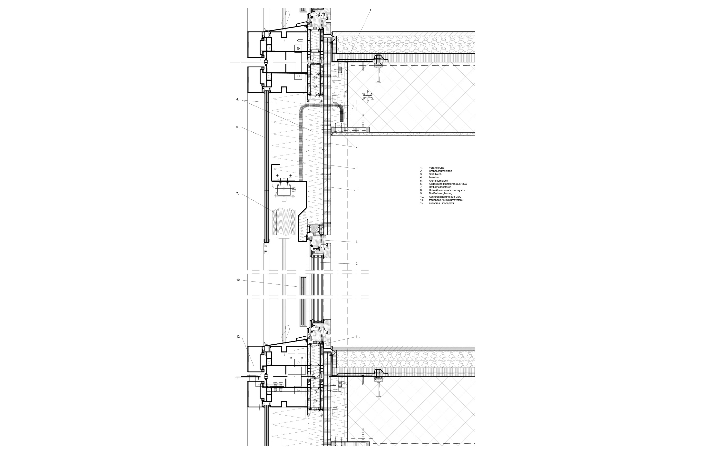 Fassadendetail, Giessenturm, Dübendorf.
