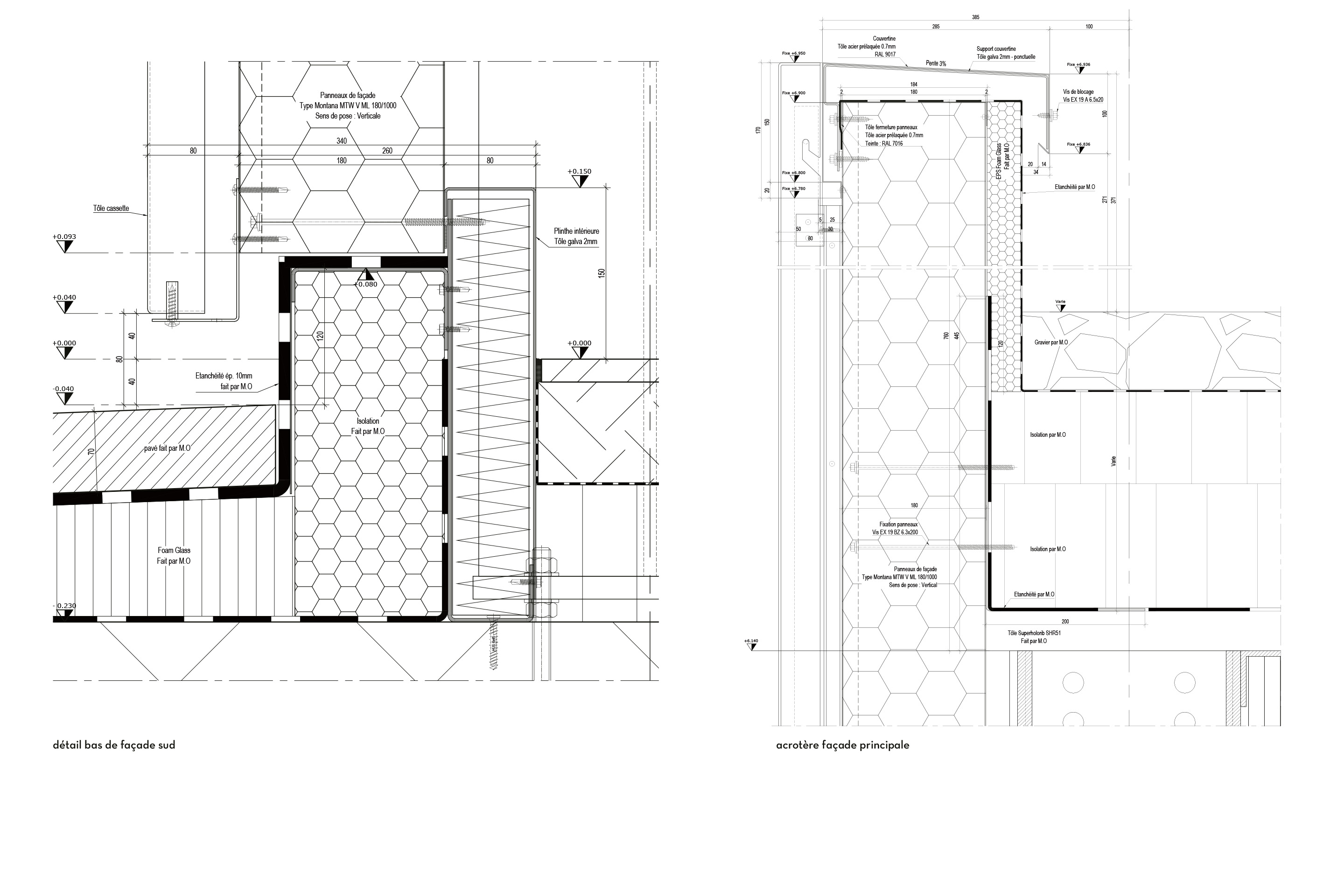 Détail de la façade, Centre Commercial Fribourg-Sud, Villars-sur-Glâne.