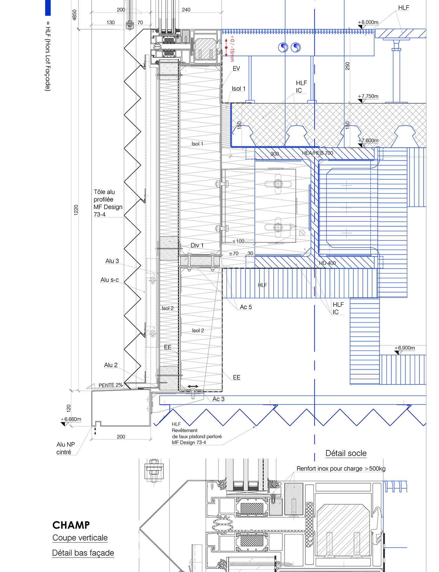 Détail de la façade, Radio &amp; Television Building (RTS), Ecublens.