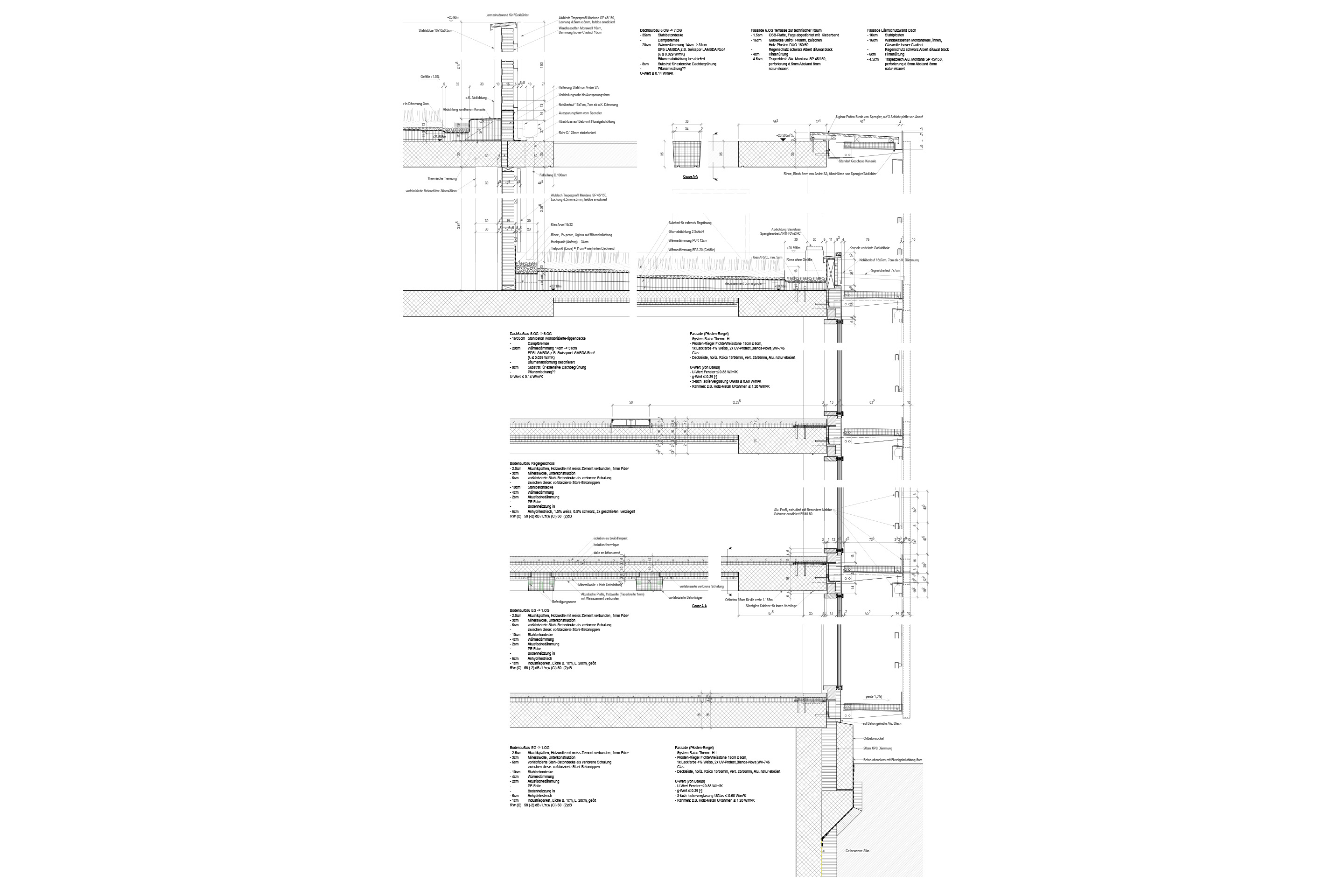 Fassadendetail, Complexe des opérations, Aérodrome de Payerne.