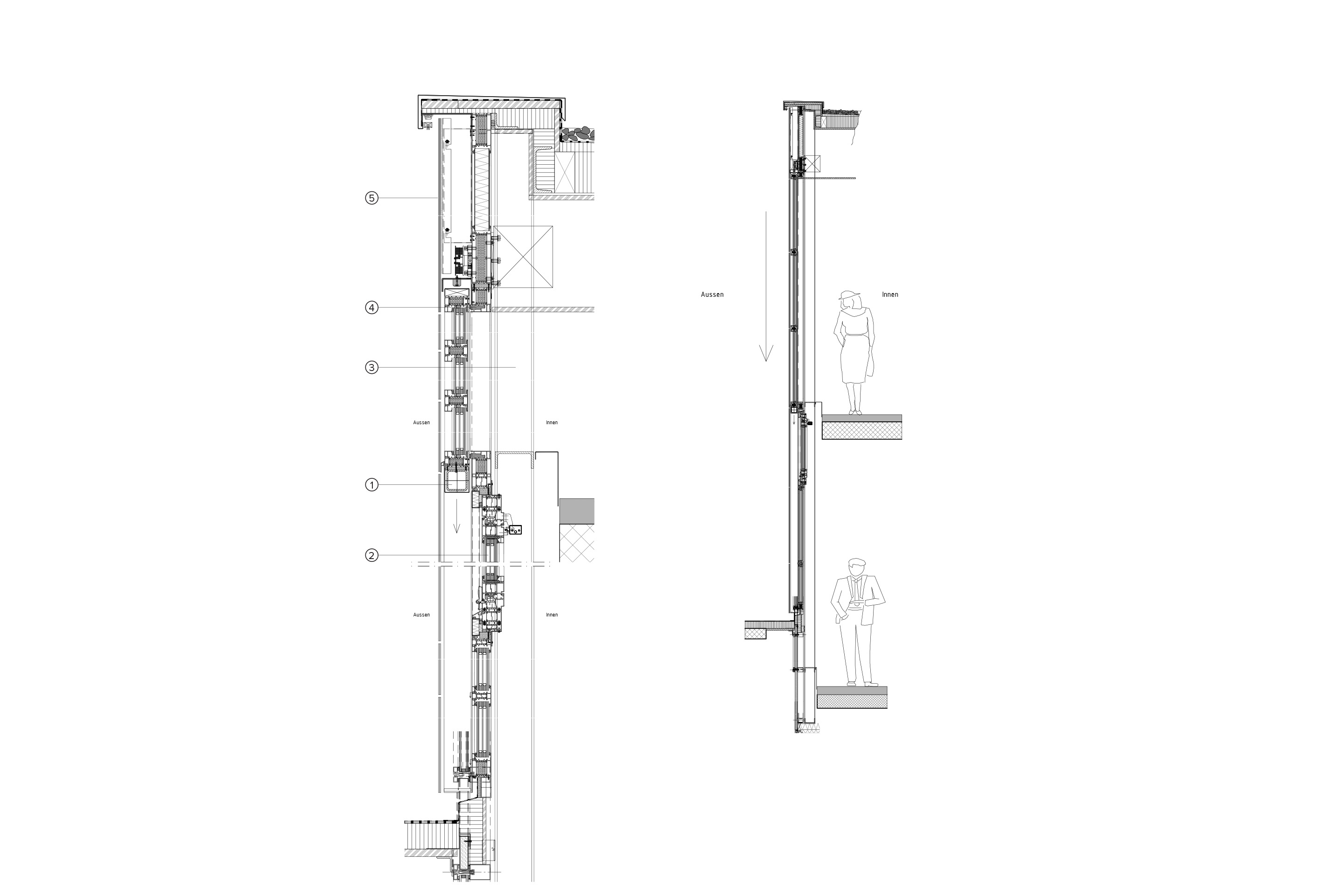 Fassadendetail, Nietturm, Zürich.