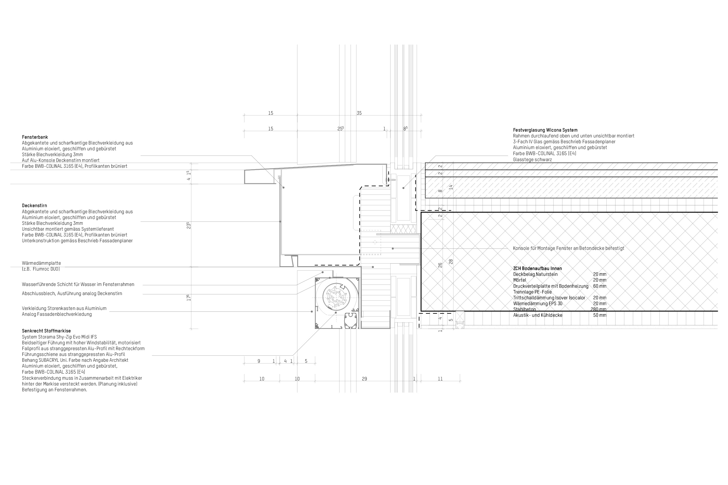Fassadendetail, Zentrum Cereneo, Hertenstein.
