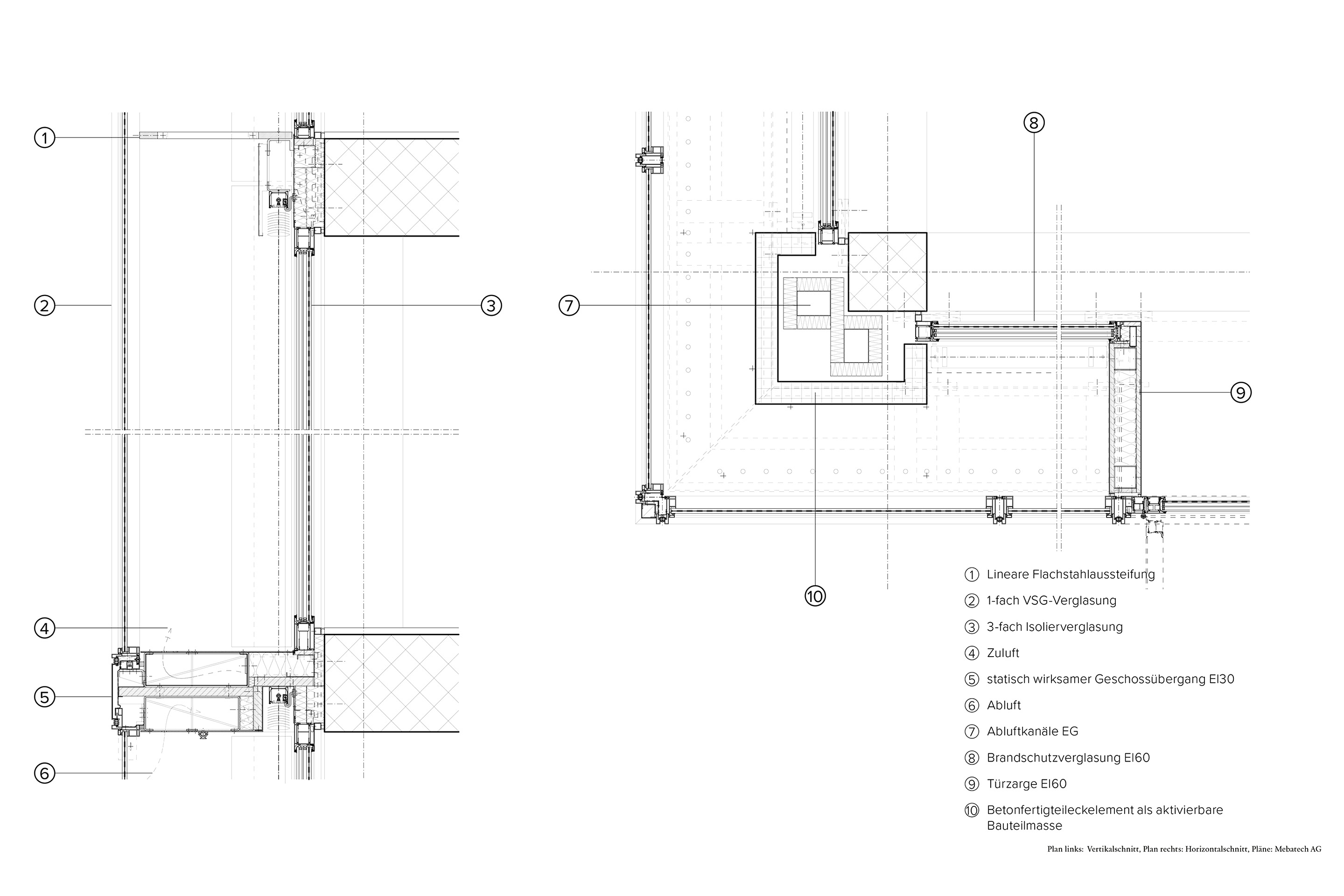 Fassadendetail, Hochschulcampus, Brig.