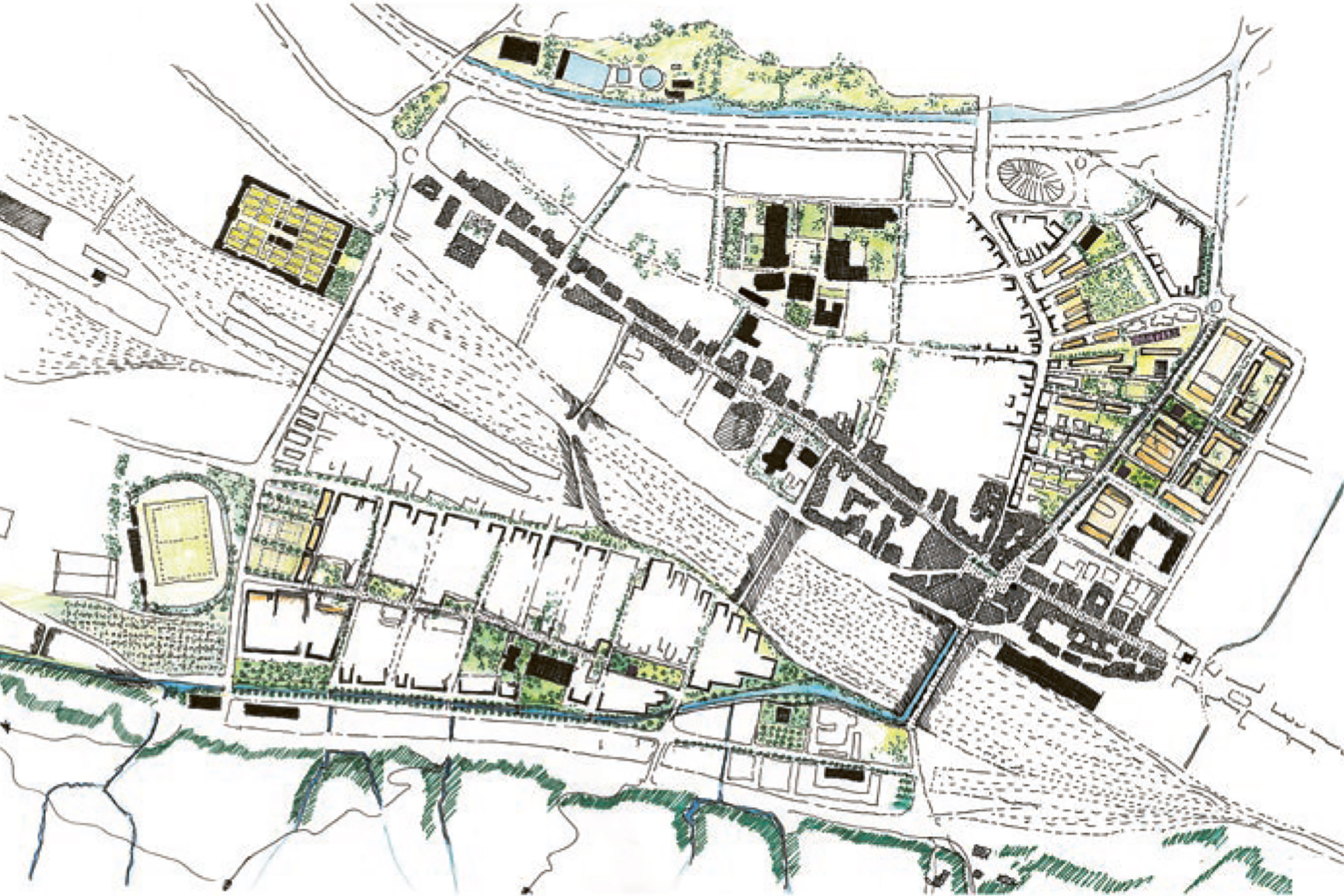 Gruppo 3 (proposta raccomandata). Architettura: canevascini &amp; corecco, Lugano (capofila). Architettura del paesaggio: Maja Leonelli, Chiasso. Ingegneria civile, traffico e ambientale: Ruprecht Ingegneria, Lugano Pazzallo. Lettura territoriale e strategia di progetto.