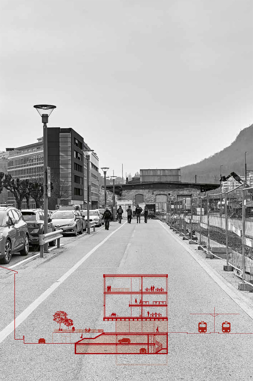 Boltas Bianchi architetti, Centro professionale tecnico del settore tessile (CPT), sezione trasversale.