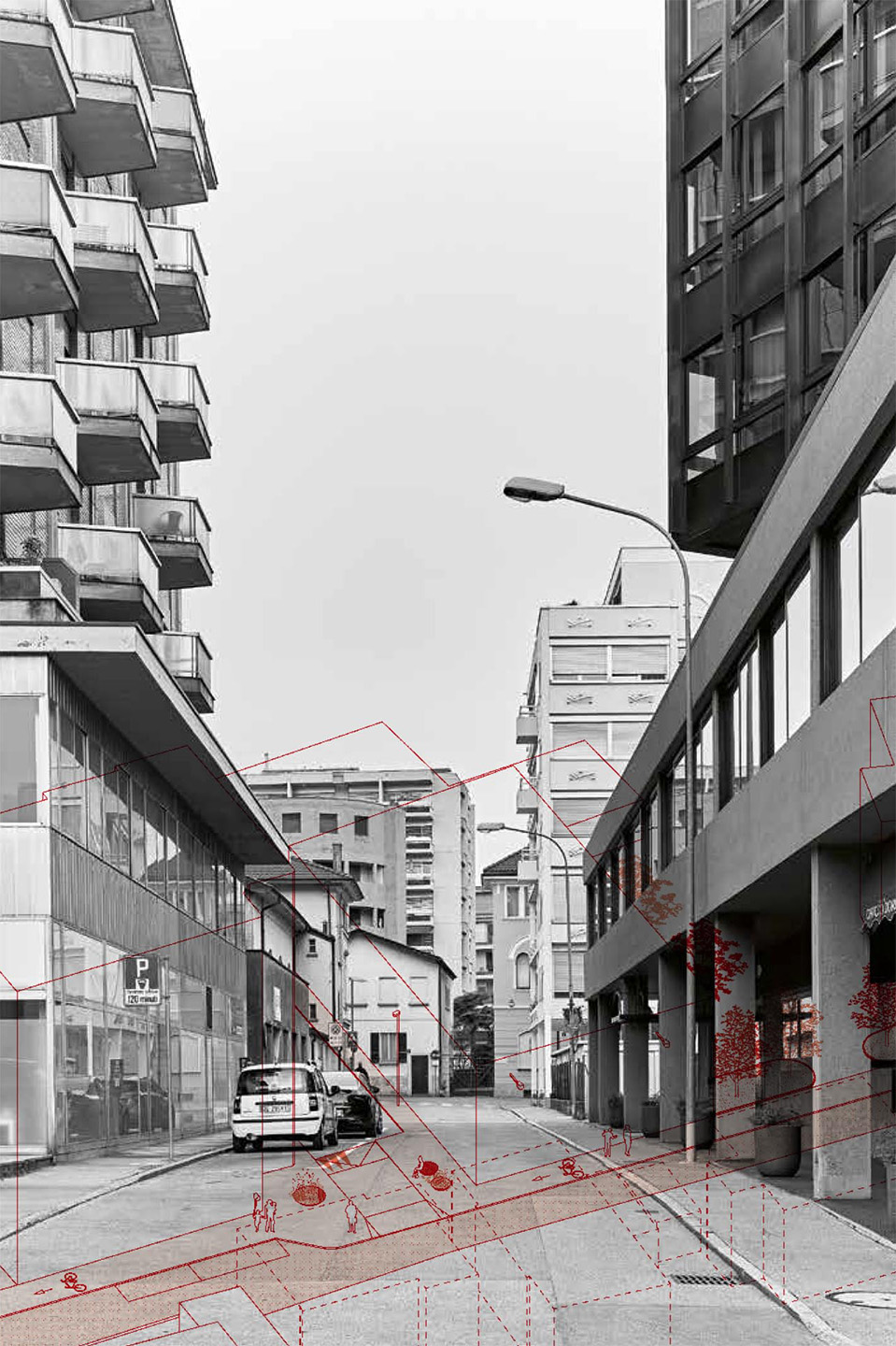 Bianchi &amp; Associati con OLOS ATELIER, riqualificazione comparto Franscini, via V. Vela.