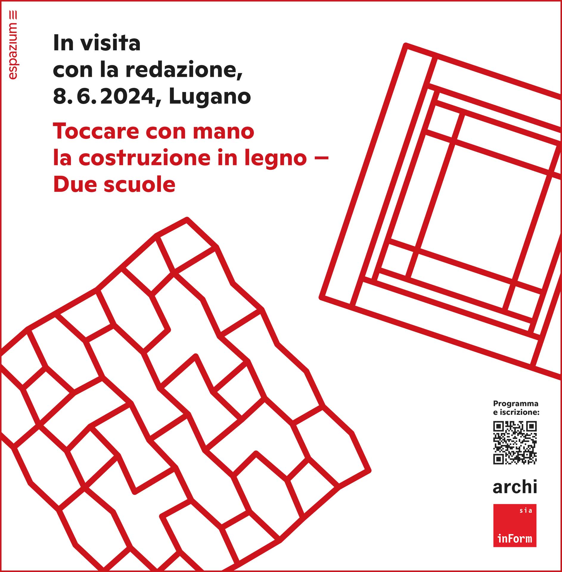 Toccare la construzione in legno - Due scuole