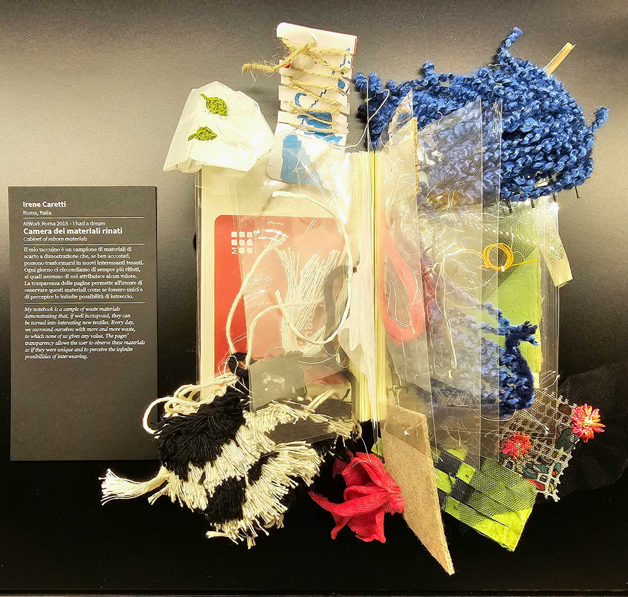 Taccuino di Irene Caretti, maker e textile designer «Camera dei materiali rinati», 2018