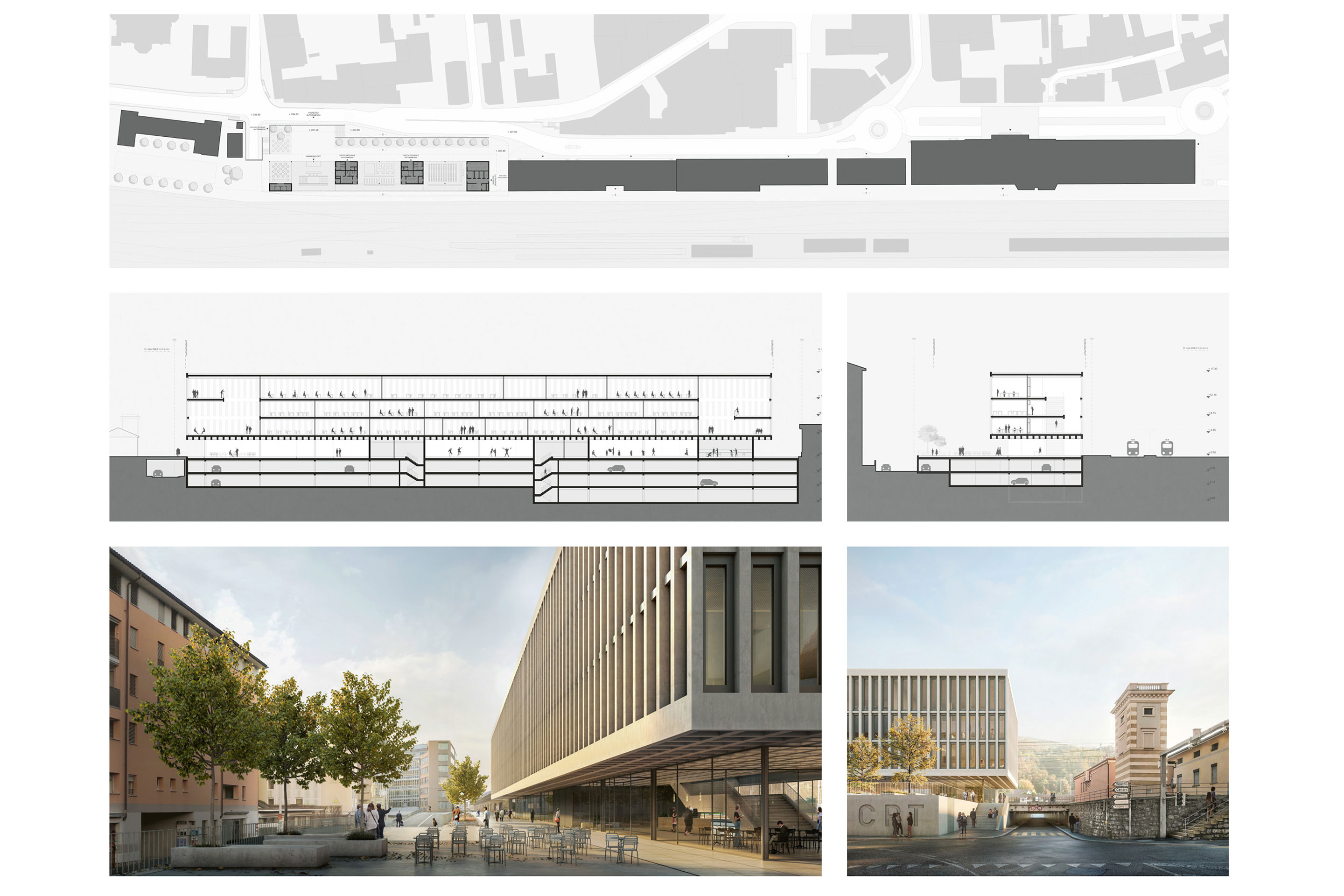 Nuova sede del Centro professionale tecnico del settore tessile (CPT), concorso d’architettura 2020-2021, studio Boltas Bianchi architetti, Agno; Ezio Tarchini ingegneria, Agno; Studio d’ingegneria Visani Rusconi e Talleri, Taverne; Studio d’ingegneria Notari Mauro, Agno; Eco Control, Locarno; TEA, Melano.