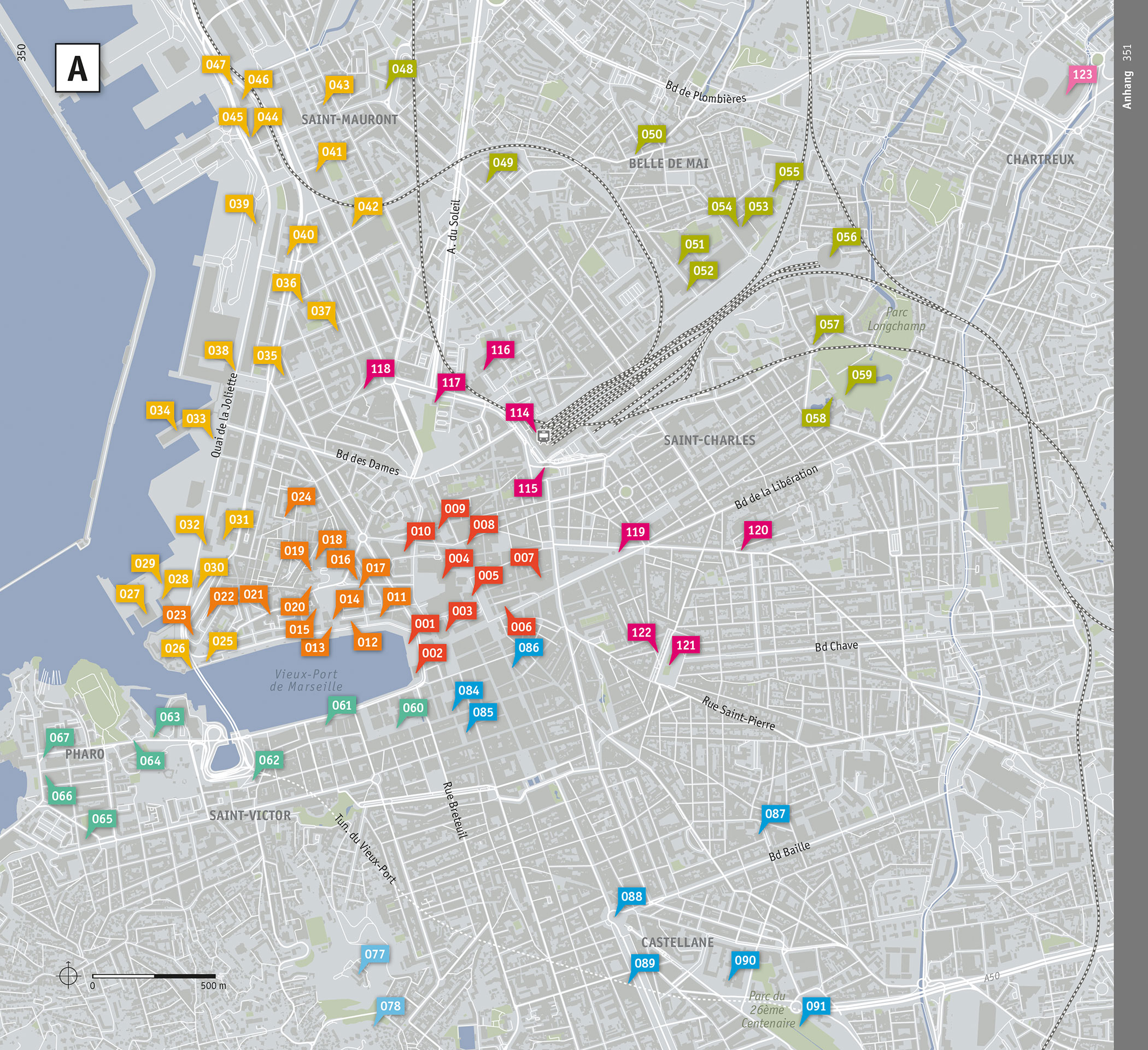 Architekturfuehrer Marseille, Karte