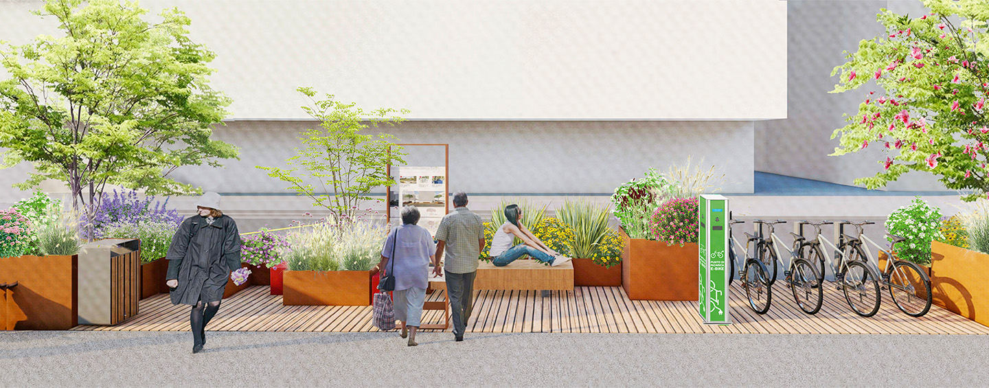 Riqualificazione provvisoria di corso San Gottardo: ristrutturazione delle fermate del trasporto pubblico, adeguamento della segnaletica, risanamento fonico, interventi per la moderazione del traffico e valorizzazione dello spazio pubblico.