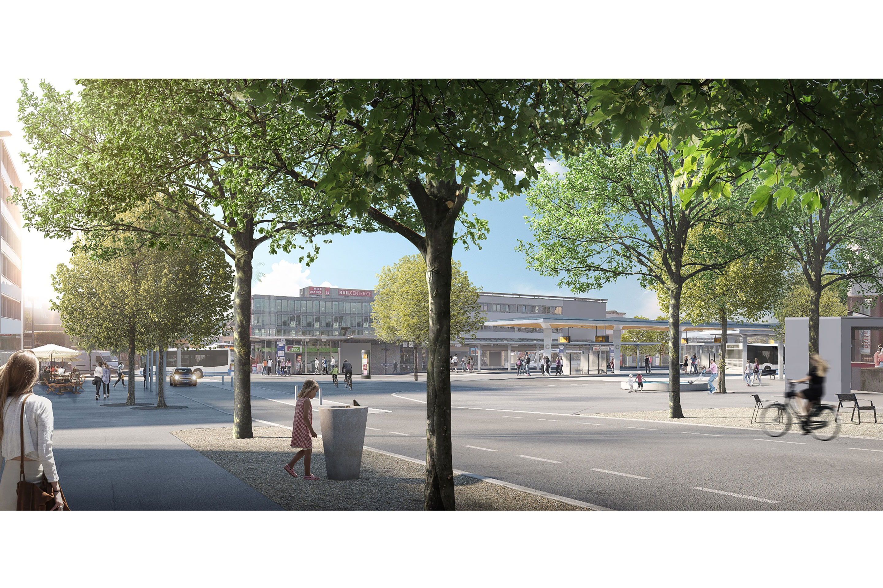 Die bestehende Allee bietet Raum für Veränderungen: Sie wird zu einer Promenade umgestaltet.