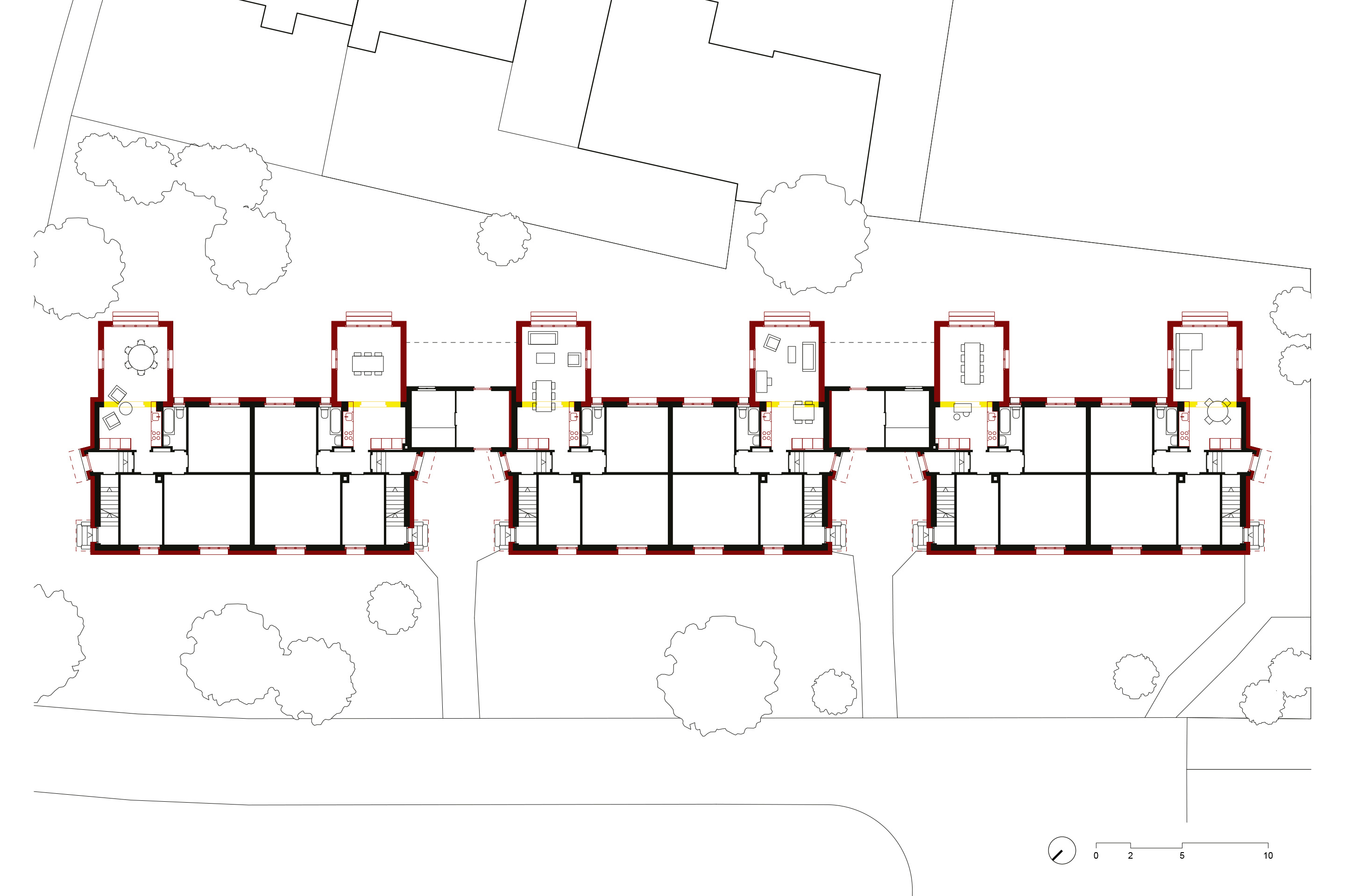 Grundriss und Situation der Siedlung Wolfmattweg