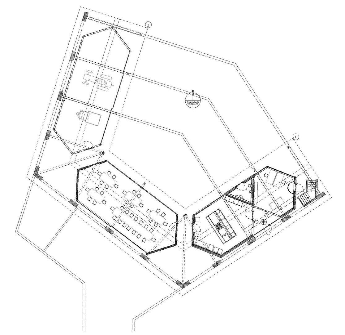 Cantina Obrecht, Jenins. Dettaglio della pianta del piano terra