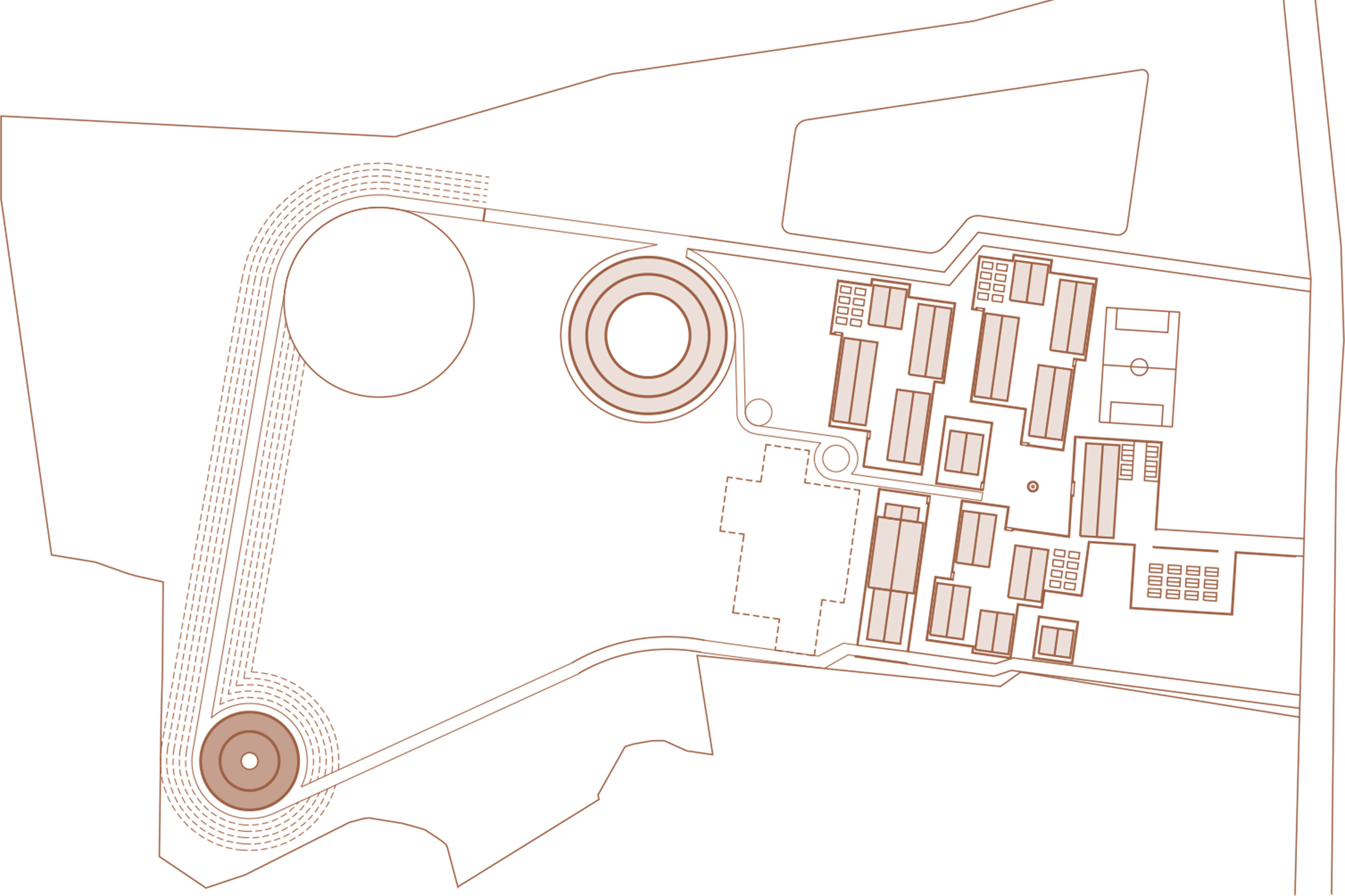 Campus von «Smiling Gecko» in der Provinz Kampong Chnang. Das neue Kulturzentrum «The Gong» liegt am höchsten Punkt des Geländes (unten links).