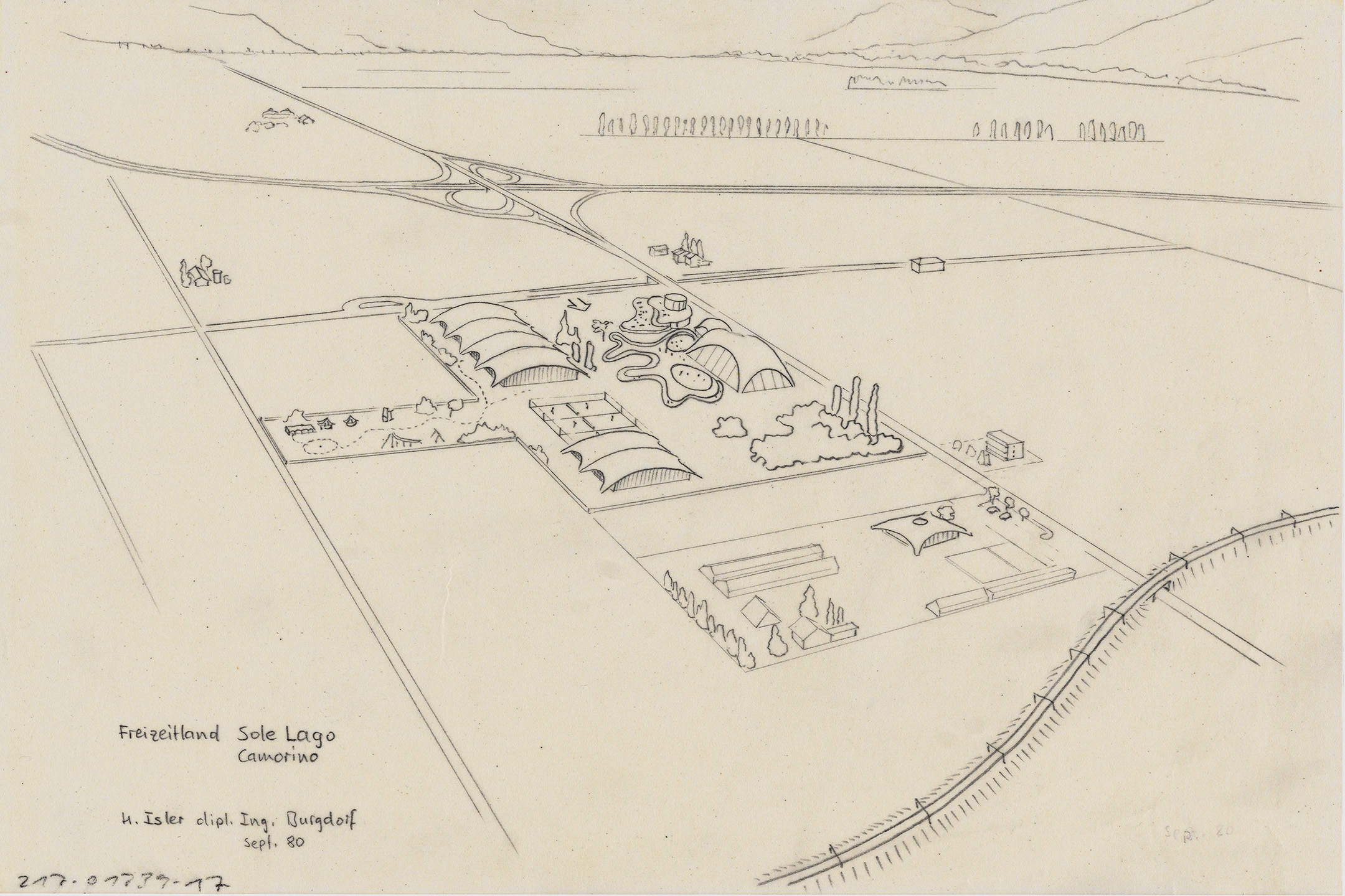 Disegno assonometrico del complesso