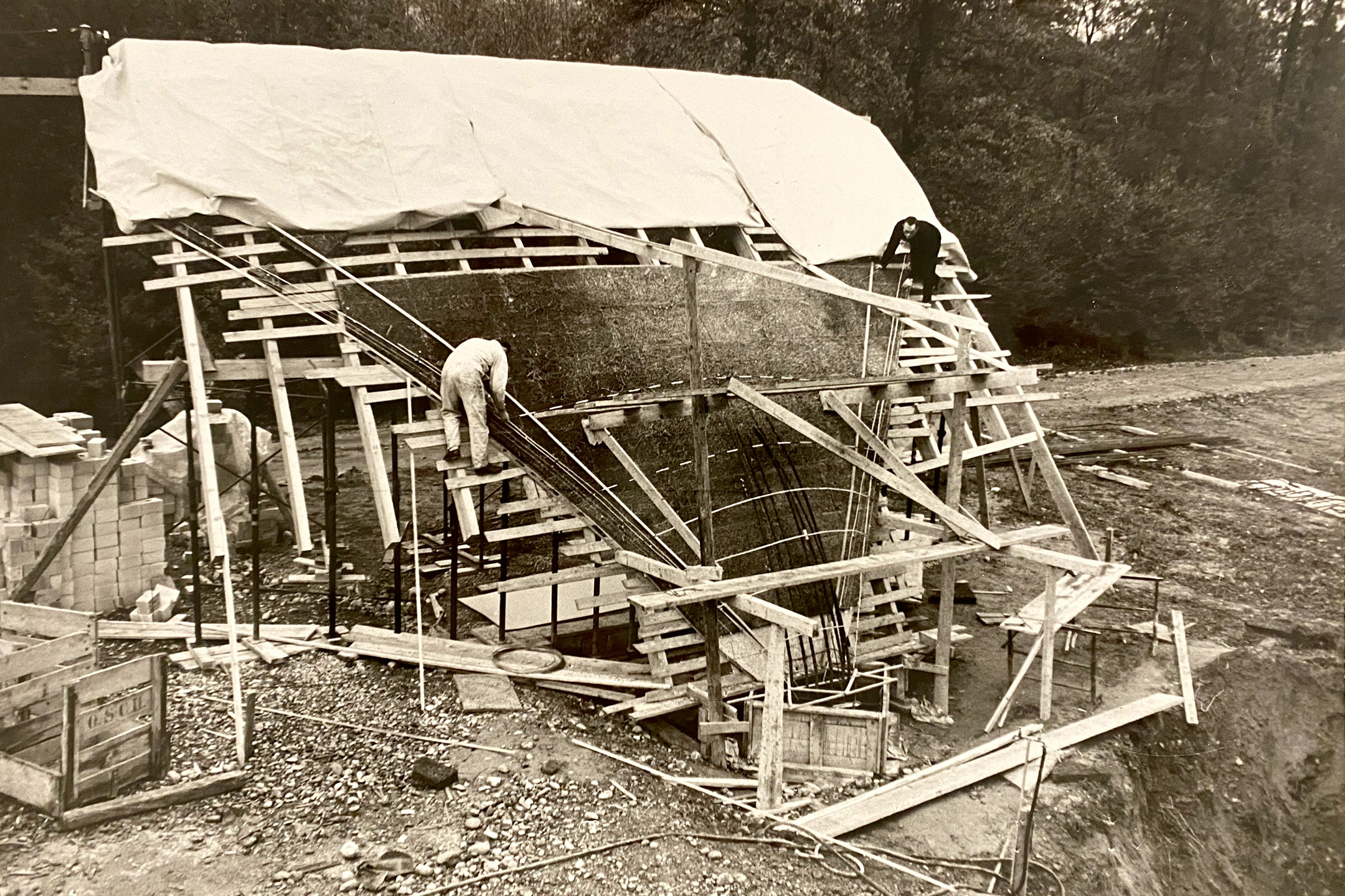 Mock up del dettaglio di appoggio del guscio a terra