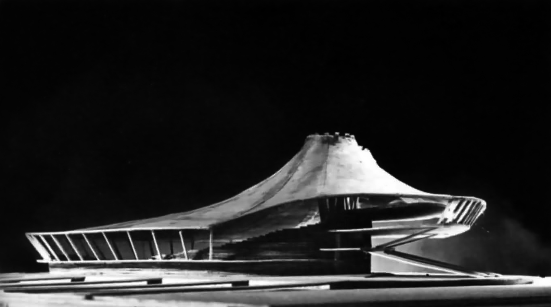 Sergio Musmeci, concorso per il Palazzo dello Sport di Firenze: foto del plastico, 1965-1966