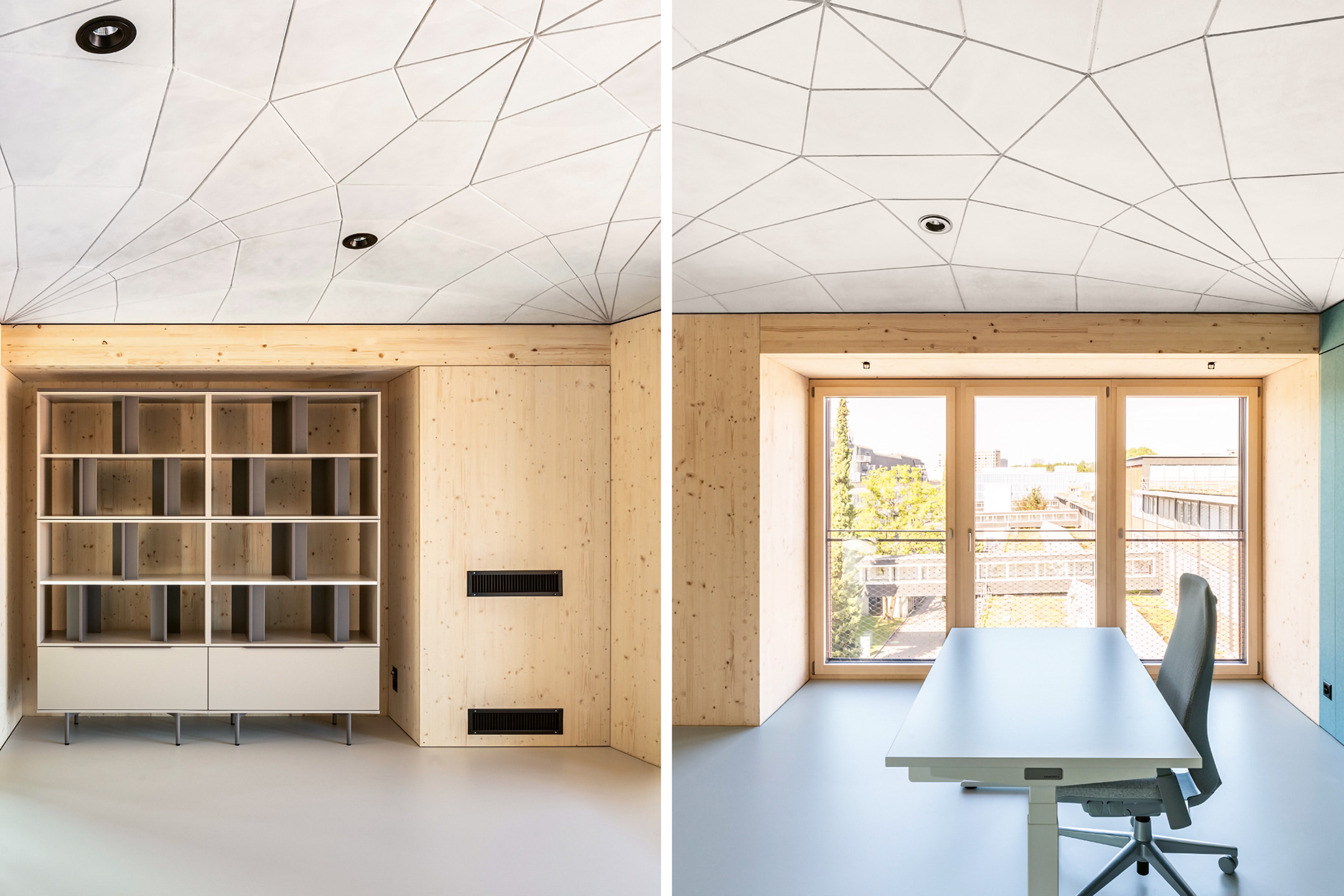 Solaio funicolare nell’unità di ricerca e innovazione HiLo, costruita sulla piattaforma NEST all’EMPA di Dübendorf