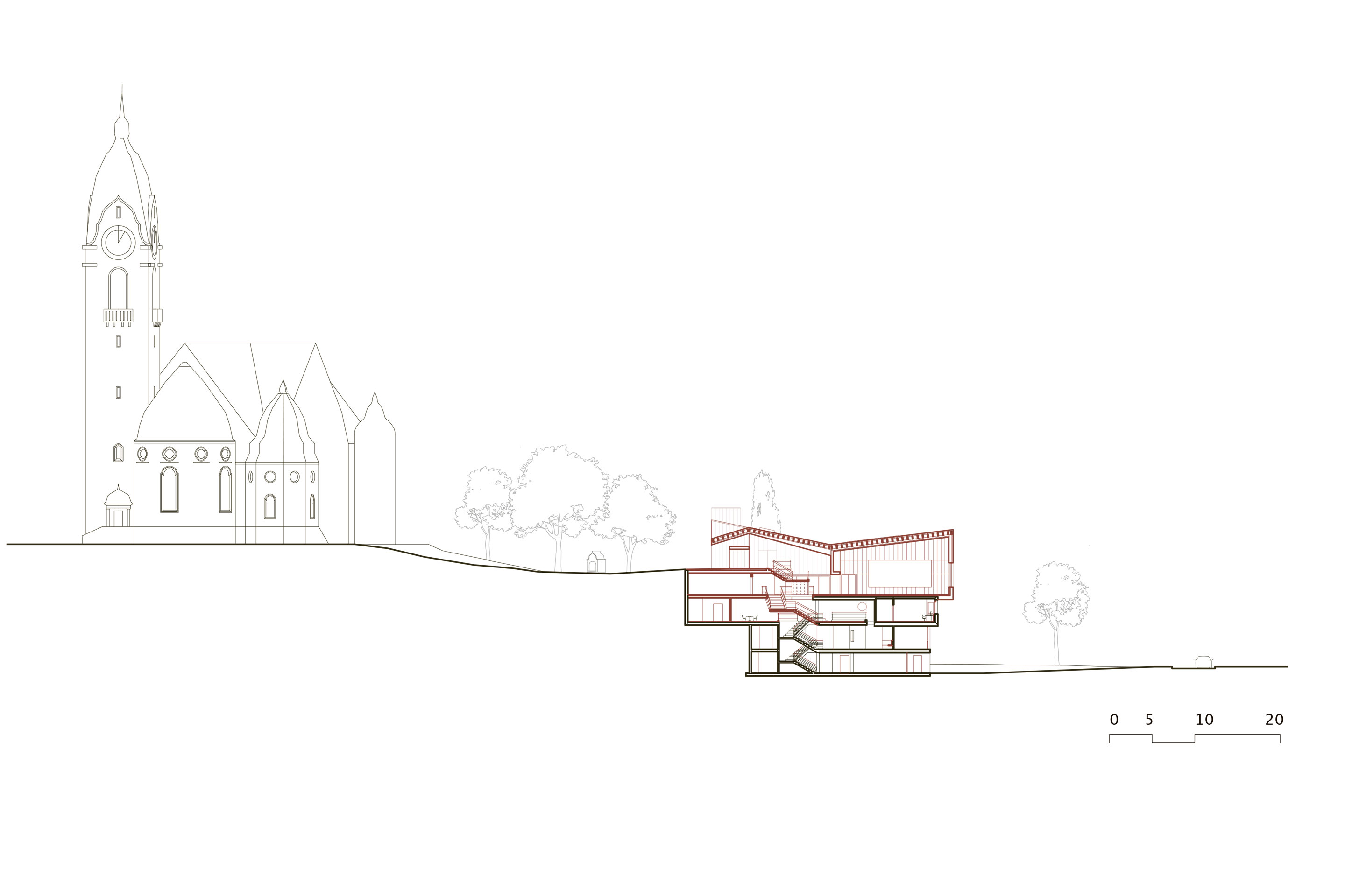 Der Raum zwischen Pfarreizentrum und Kirche soll nun als Aufenthaltsort genutzt werden.