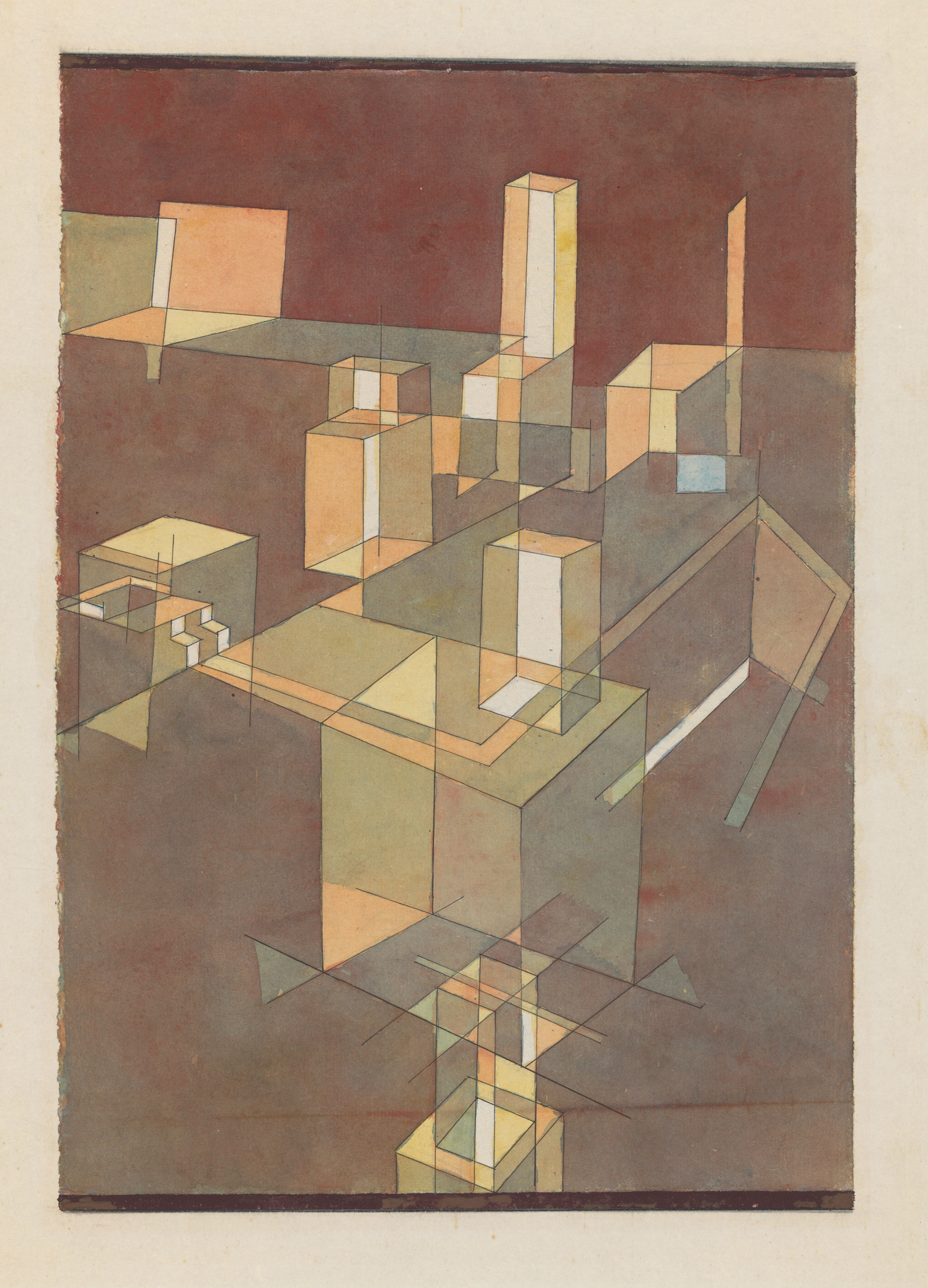 Paul Klee: italienische Stadt, 1928. Feder und Aquarell auf Papier auf Karton 33 x 23.4 cm